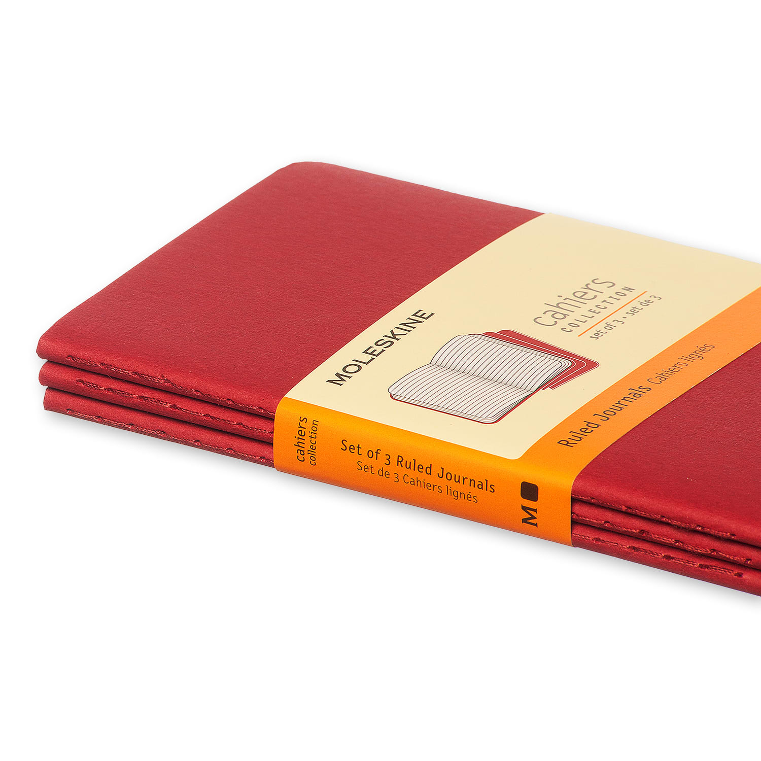 Moleskine Cahier Journals, 3-1/2in x 5-1/2in, Ruled, 64 Pages, Cranberry Red, Set Of 3 Journals - Image 6