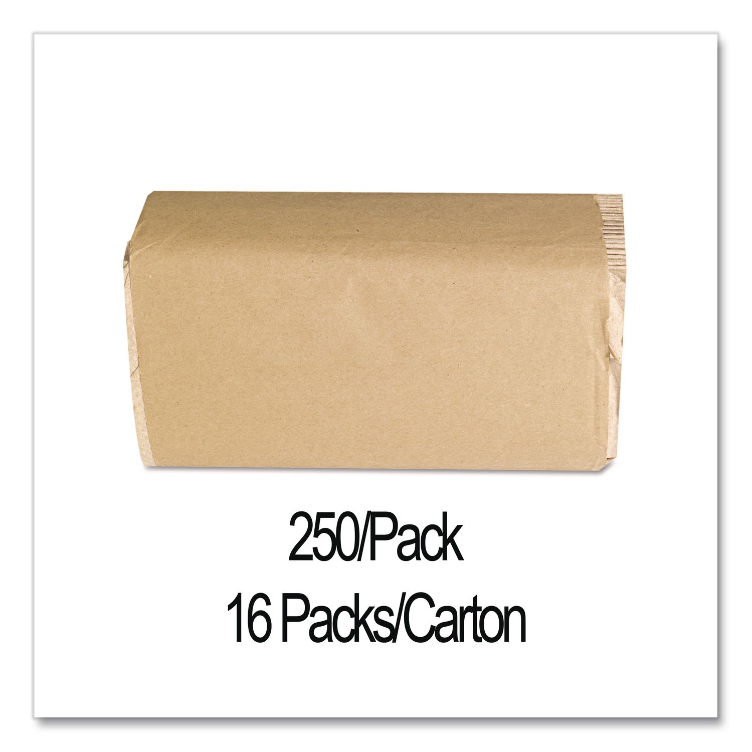 GEN Folded Singlefold Paper Towels, 9 x 9.45, Natural, 250/Pack, 16 Packs/Carton - Image 4