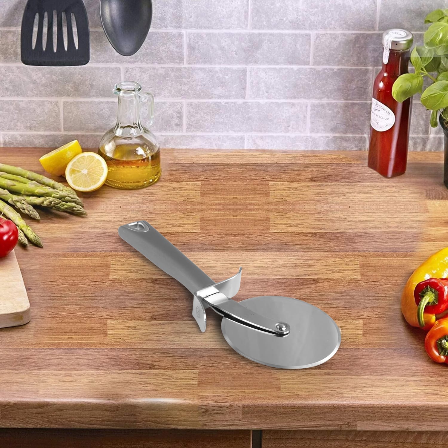 Martha Stewart Stainless Steel Pizza Cutter, Gray - Image 6