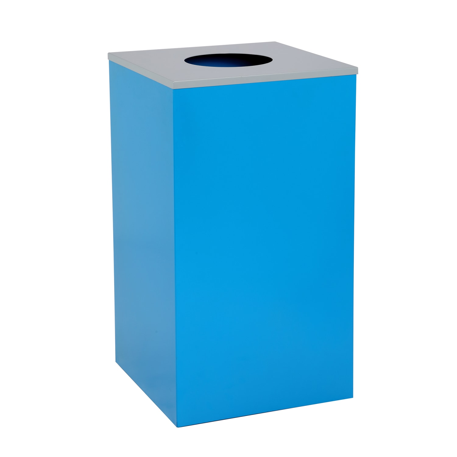 Alpine Industries Stainless Steel Recycling Bin With Circle Lid, 29 Gal, 30inH x 16-15/16inW x 16-15/16inD, Blue - Image 5