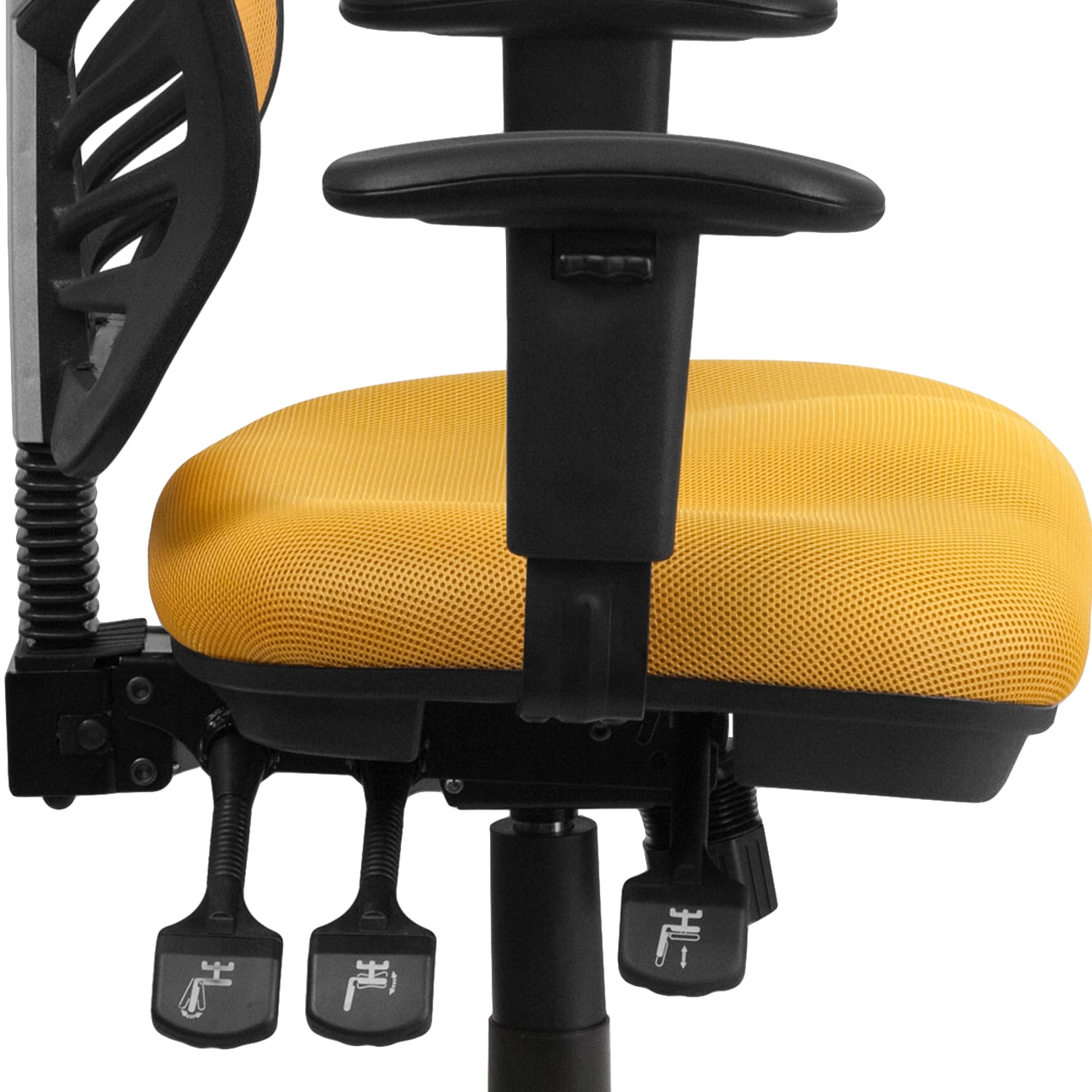 Flash Furniture Ergonomic Mesh Mid-Back Multifunction Executive Office Chair, Yellow-Orange/Black - Image 11