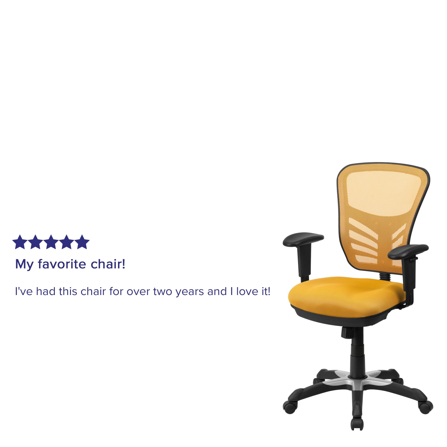 Flash Furniture Ergonomic Mesh Mid-Back Multifunction Executive Office Chair, Yellow-Orange/Black - Image 12