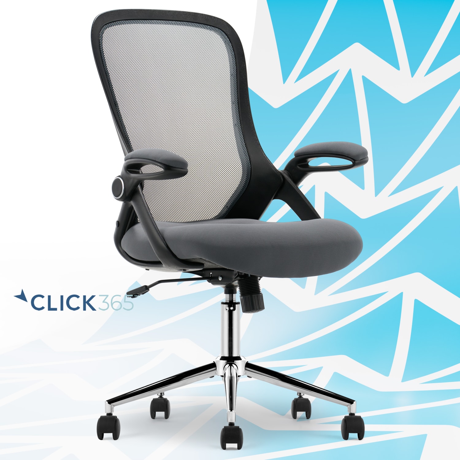 Click365 Flip Ergonomic Mesh Mid-Back Office Task Chair, Gray - Image 3
