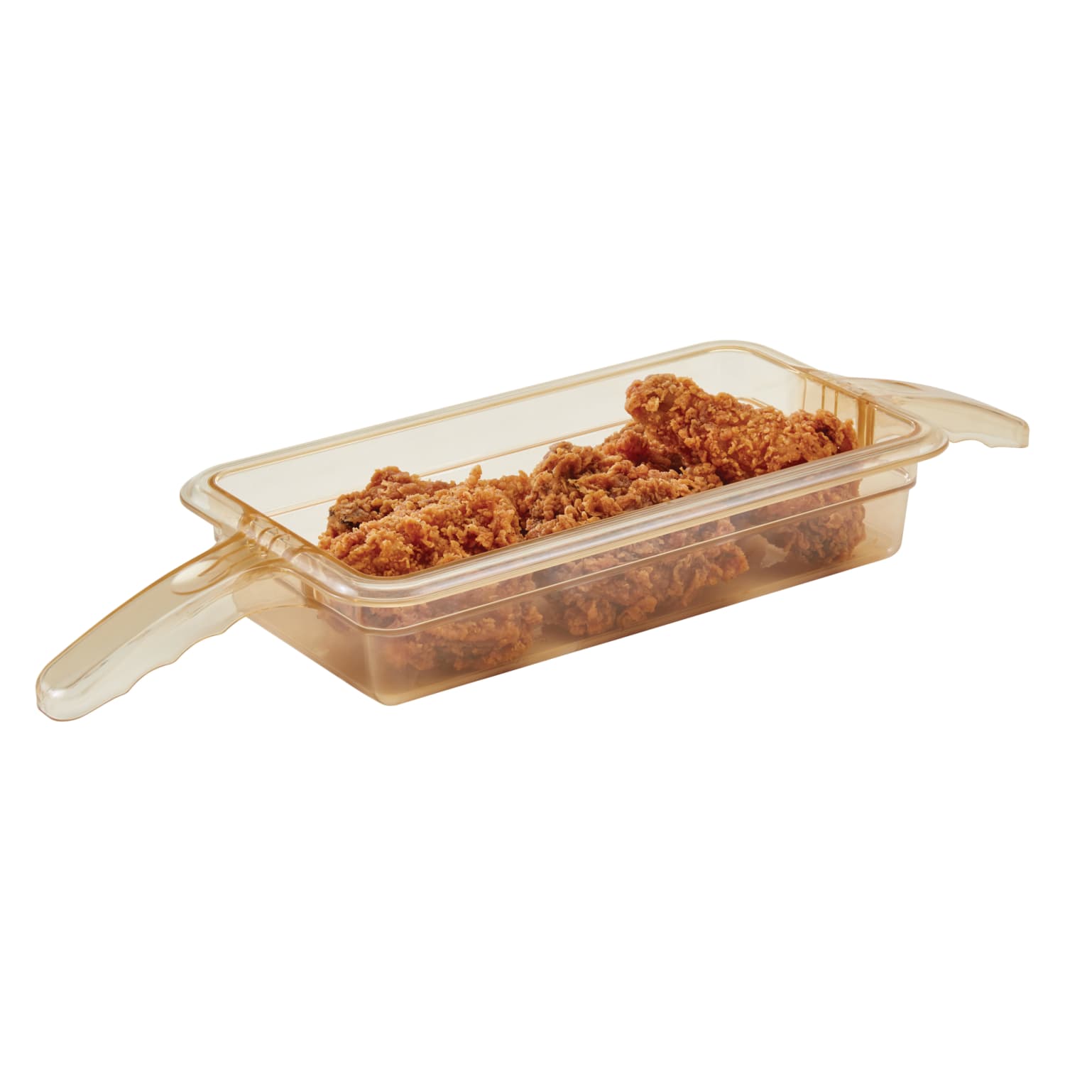 Cambro H-Pan High-Heat Food Pans, Double Handle, 6-15/16inH x 12-3/4inW x 2-1/2inD, Amber, Pack Of 6 Pans - Image 3