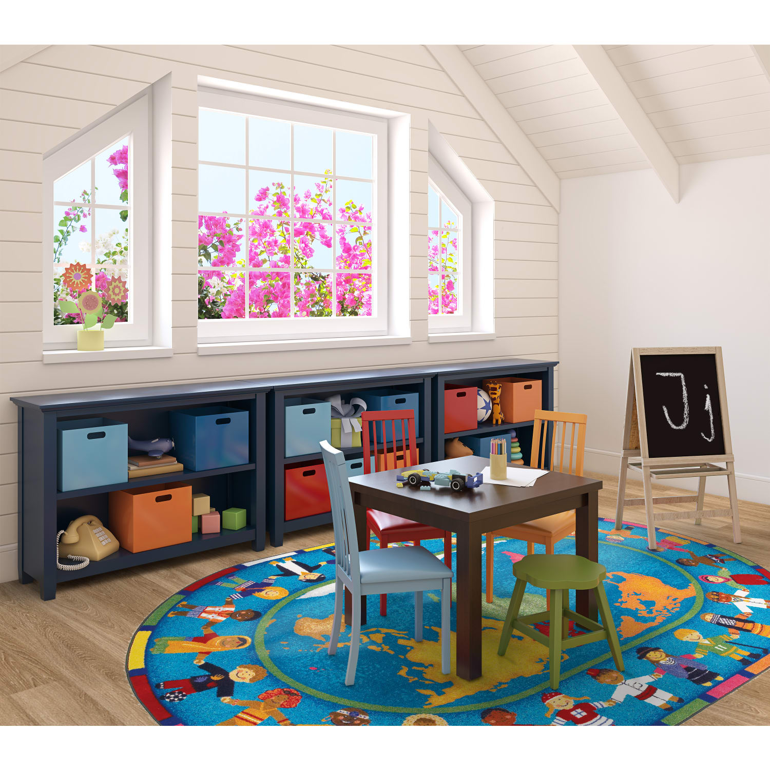 Joy Carpets Kids Essentials Oval Area Rug, Hands Around the World, 7-33/50ft x 10-3/4ft, Multicolor - Image 3