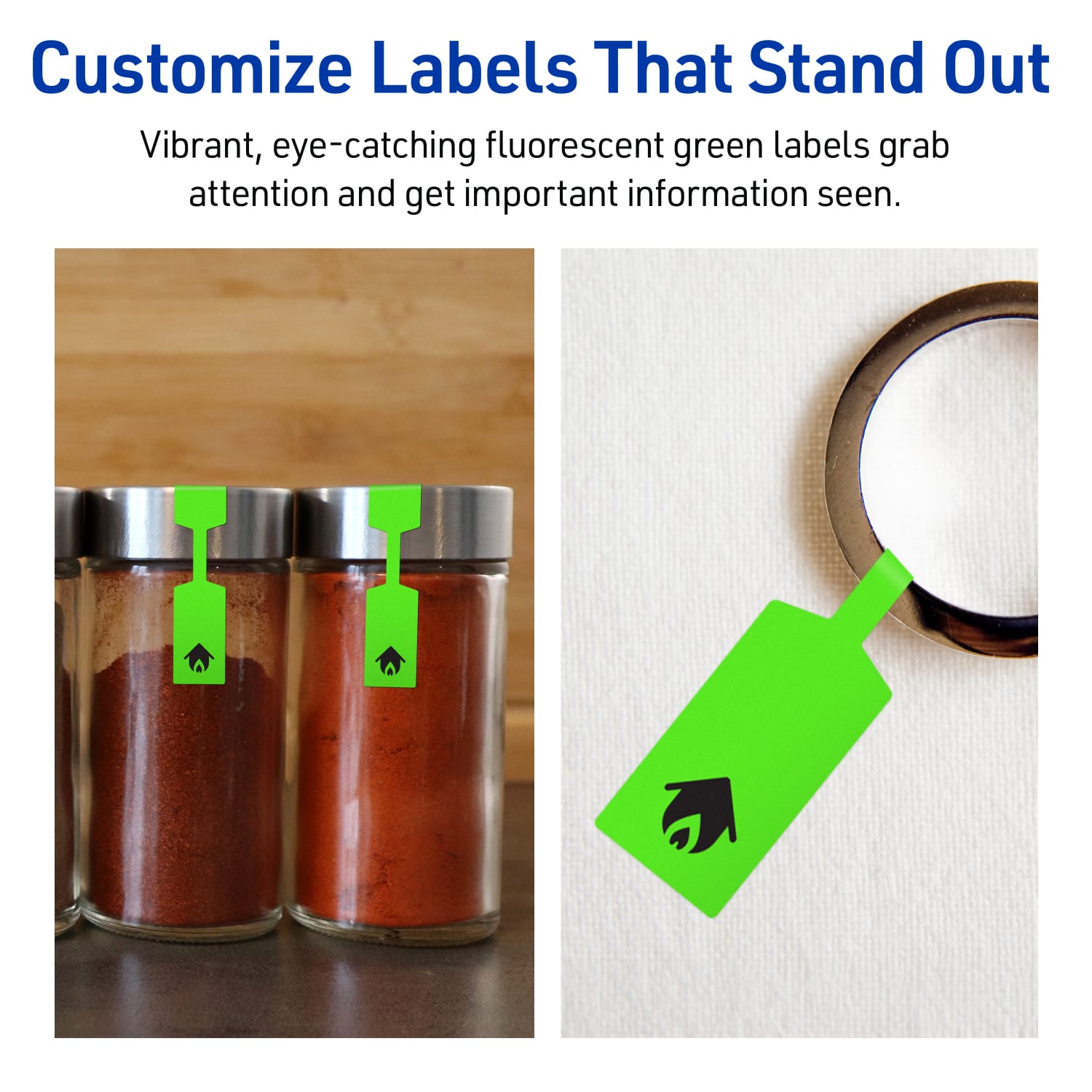 Avery Printable Labels With Sure Feed Technology, 94749-NGP10, Barbell, 1/2in x 2-1/2in, Matte Neon Green, Pack of 450 - Image 4