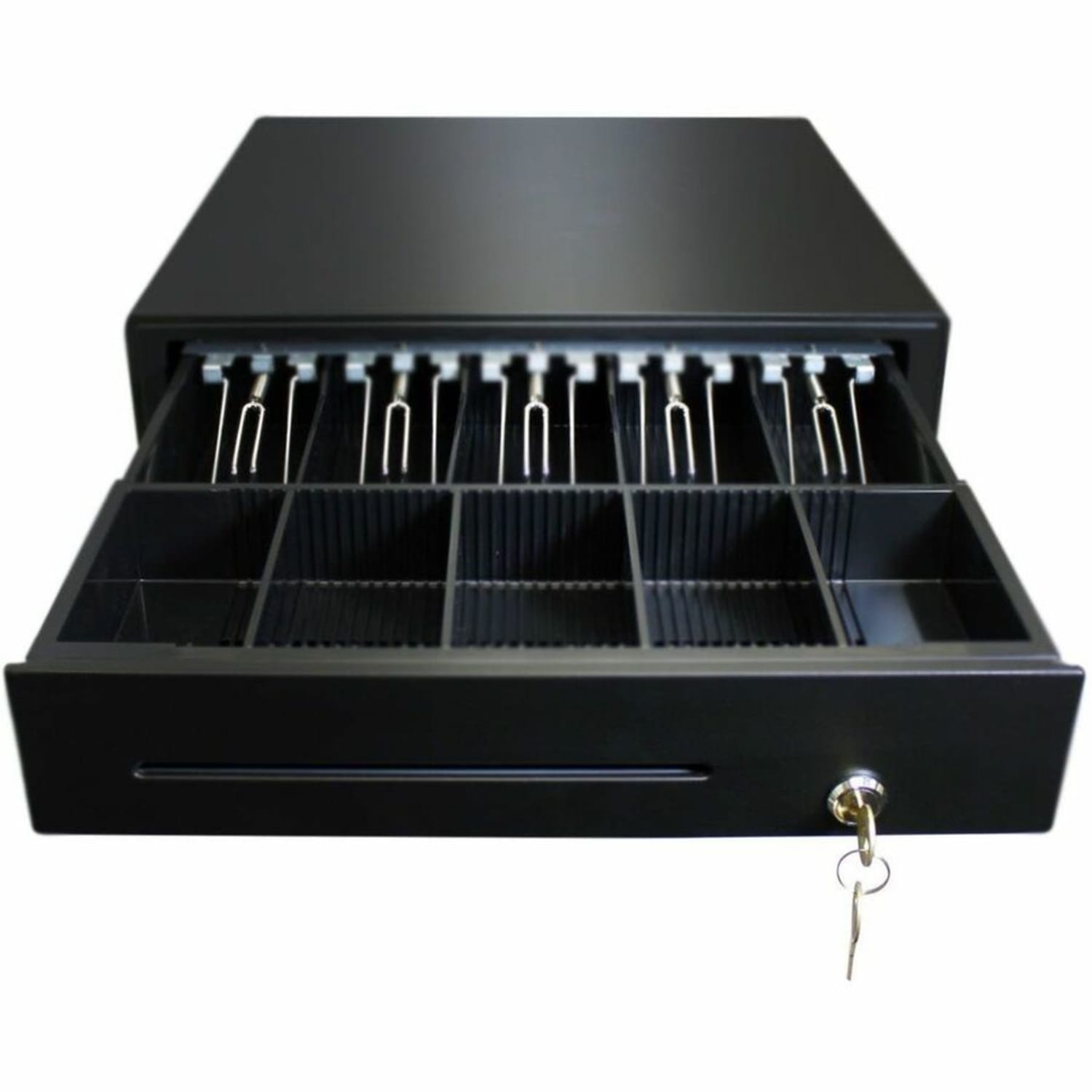 Adesso 16in POS Cash Drawer With Removable Cash Tray - 5 Bill - 8 Coin - 1 Media Slot - 3 Lock Position - Serial Port - Steel - 3.9in Height x 16in Width x 16in Depth - Image 4