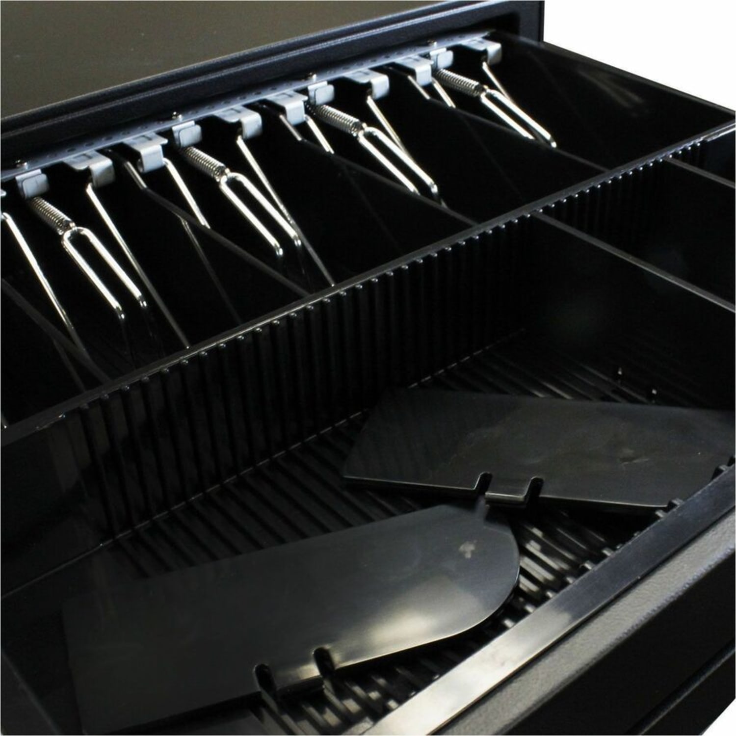 Adesso 16in POS Cash Drawer With Removable Cash Tray - 5 Bill - 8 Coin - 1 Media Slot - 3 Lock Position - Serial Port - Steel - 3.9in Height x 16in Width x 16in Depth - Image 6