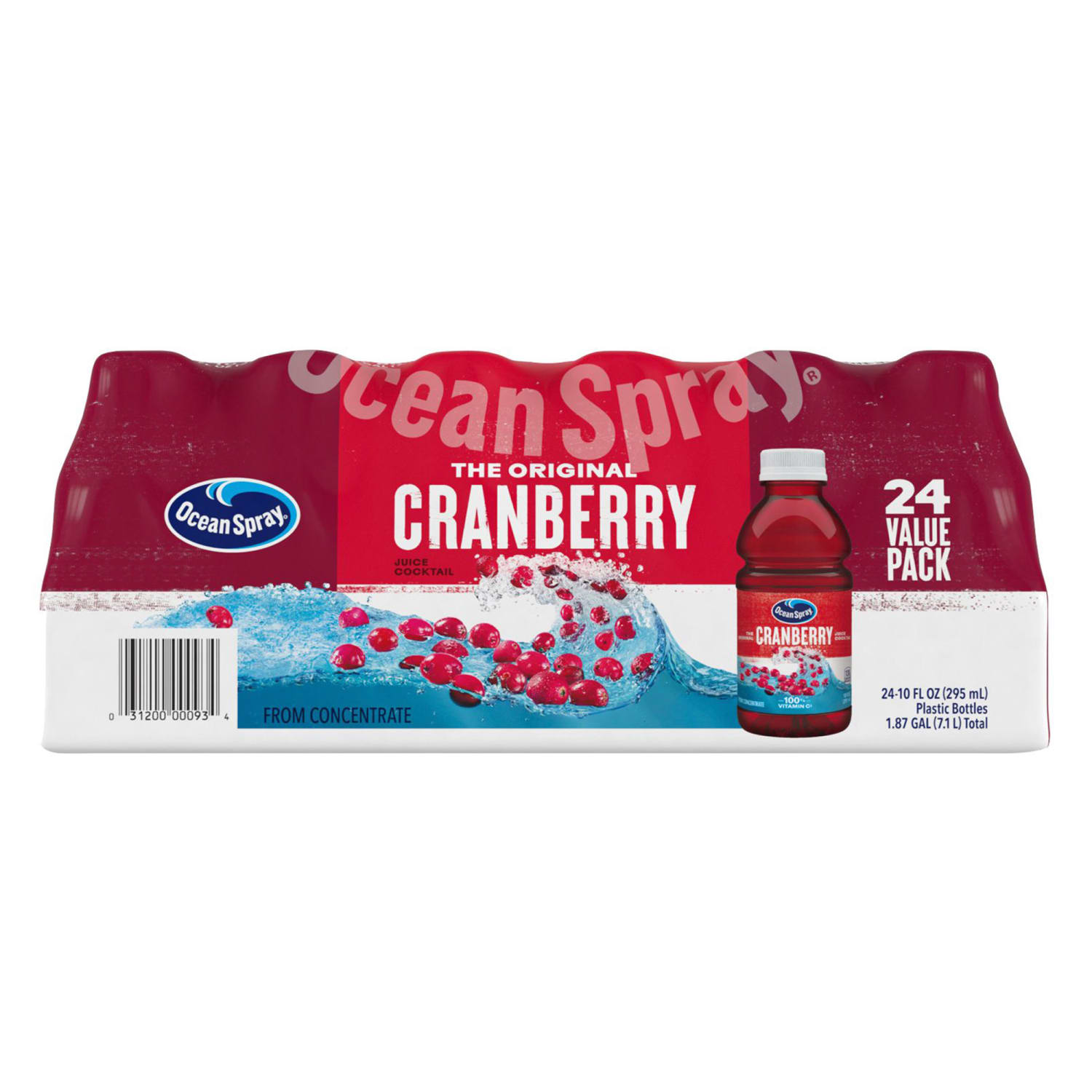Ocean Spray Cranberry Juice Cocktail, 10 Oz, Case Of 24 Cans