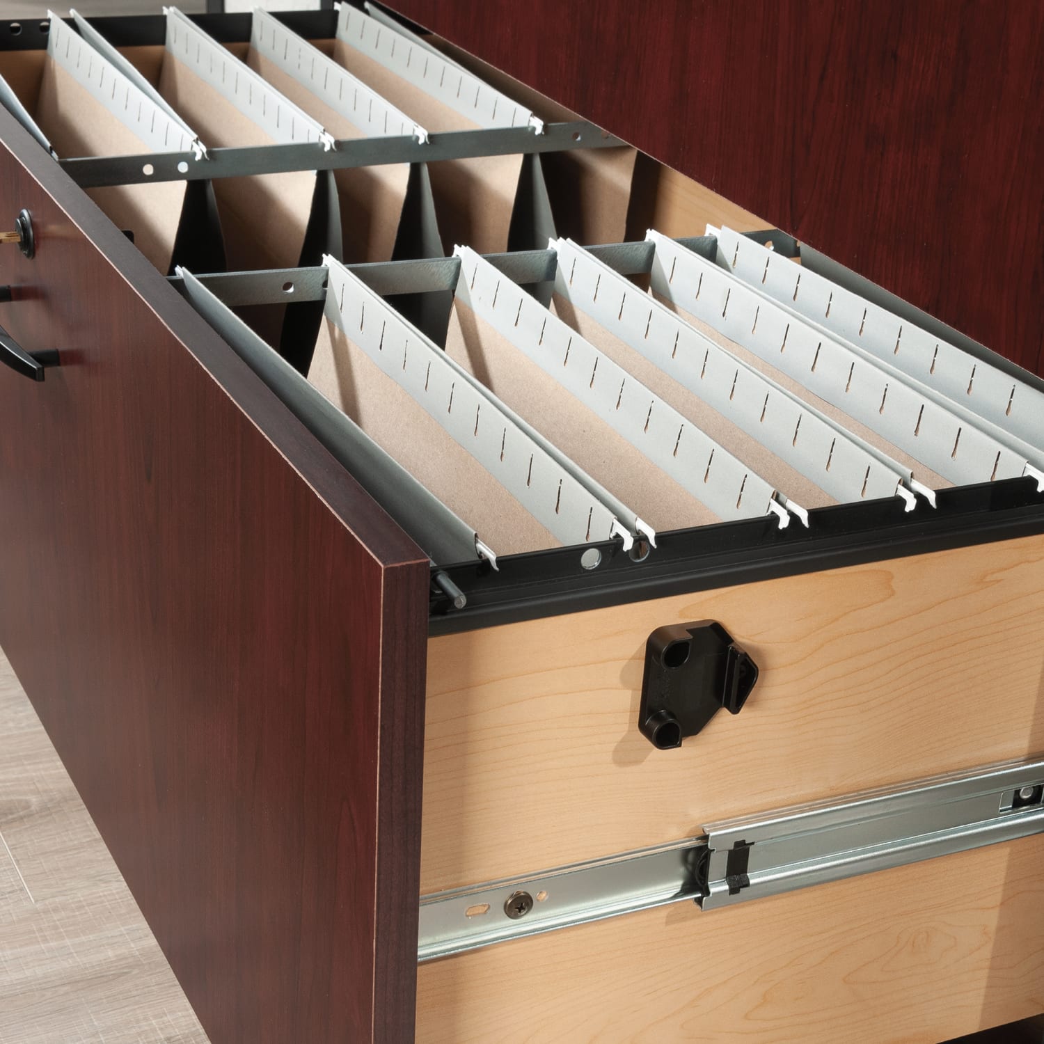 Sauder Via 36-1/2inW x 23-1/2inD Lateral 2-Drawer File Cabinet, Classic Cherry - Image 5