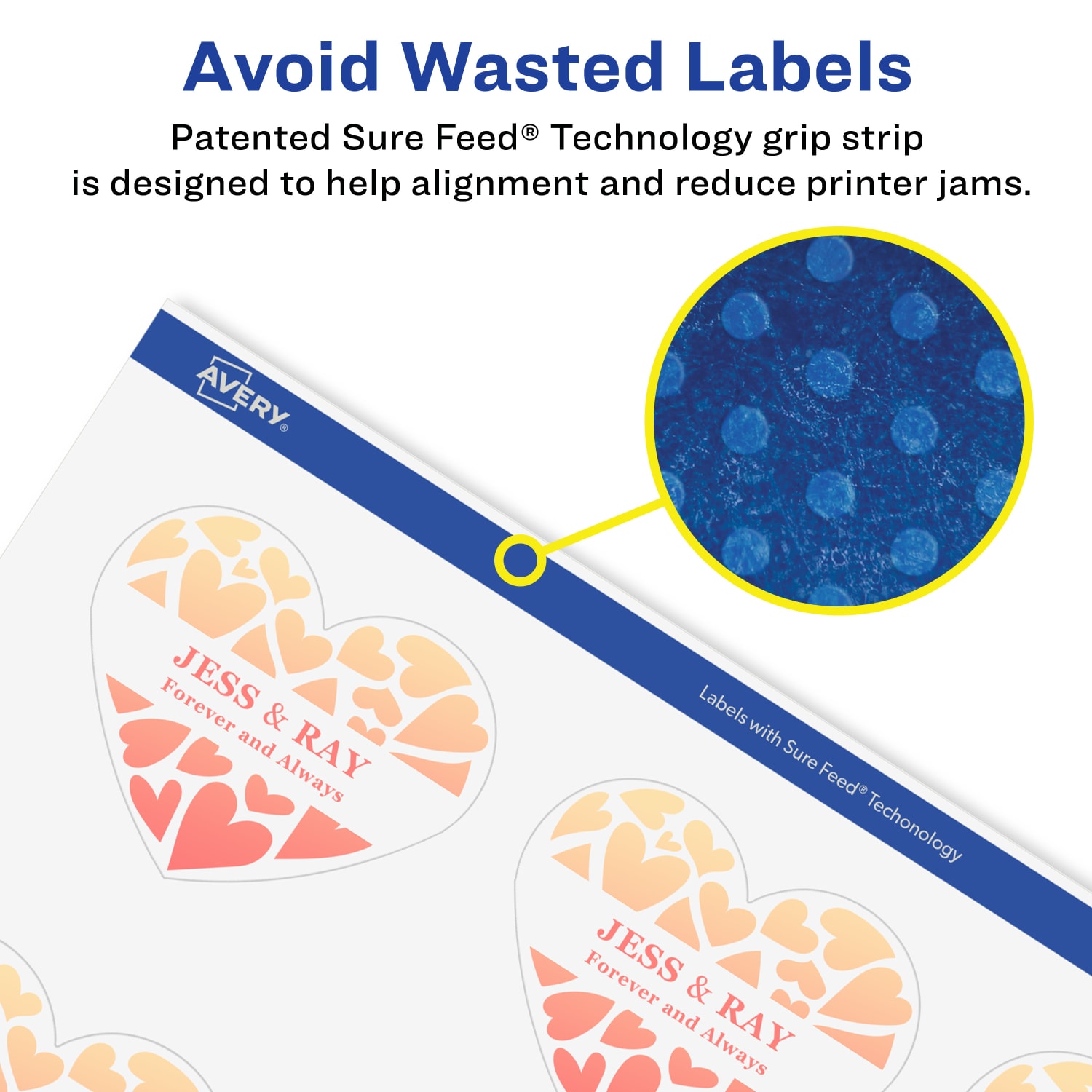 Avery Glossy Permanent Labels With Sure Feed, 94603-CGF25, Heart, 2-9/32in x 1-27/32in, Clear, Pack Of 300 - Image 5