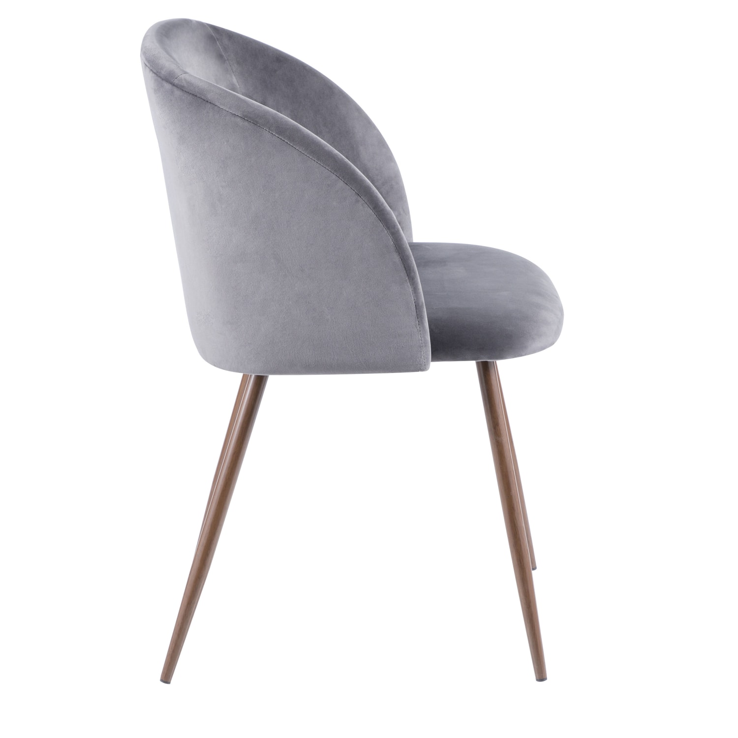 LumiSource Fran Accent/Dining Chairs, Gray/Walnut, Set Of 2 Chairs - Image 4