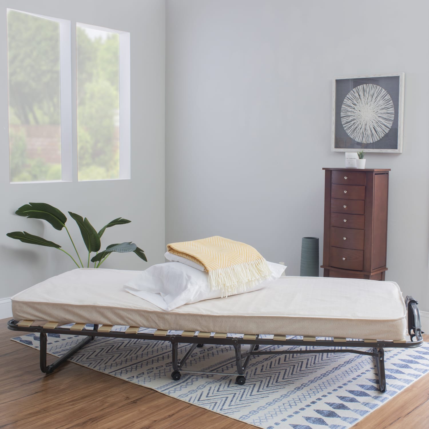 Linon Luxor Folding Bed With Memory Foam, 16-1/4inH x 31-1/2inW x 78-4/5inD, Beige - Image 6