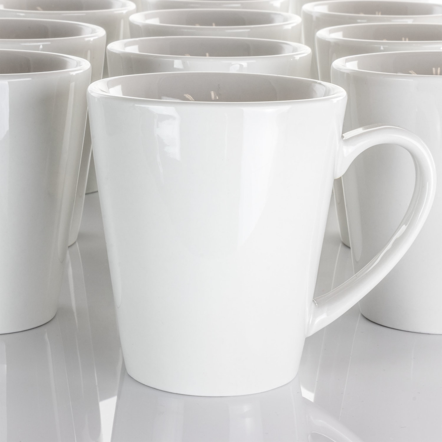 Elama Holt 12-Piece Porcelain Mug Set, 10 Oz, White - Image 4