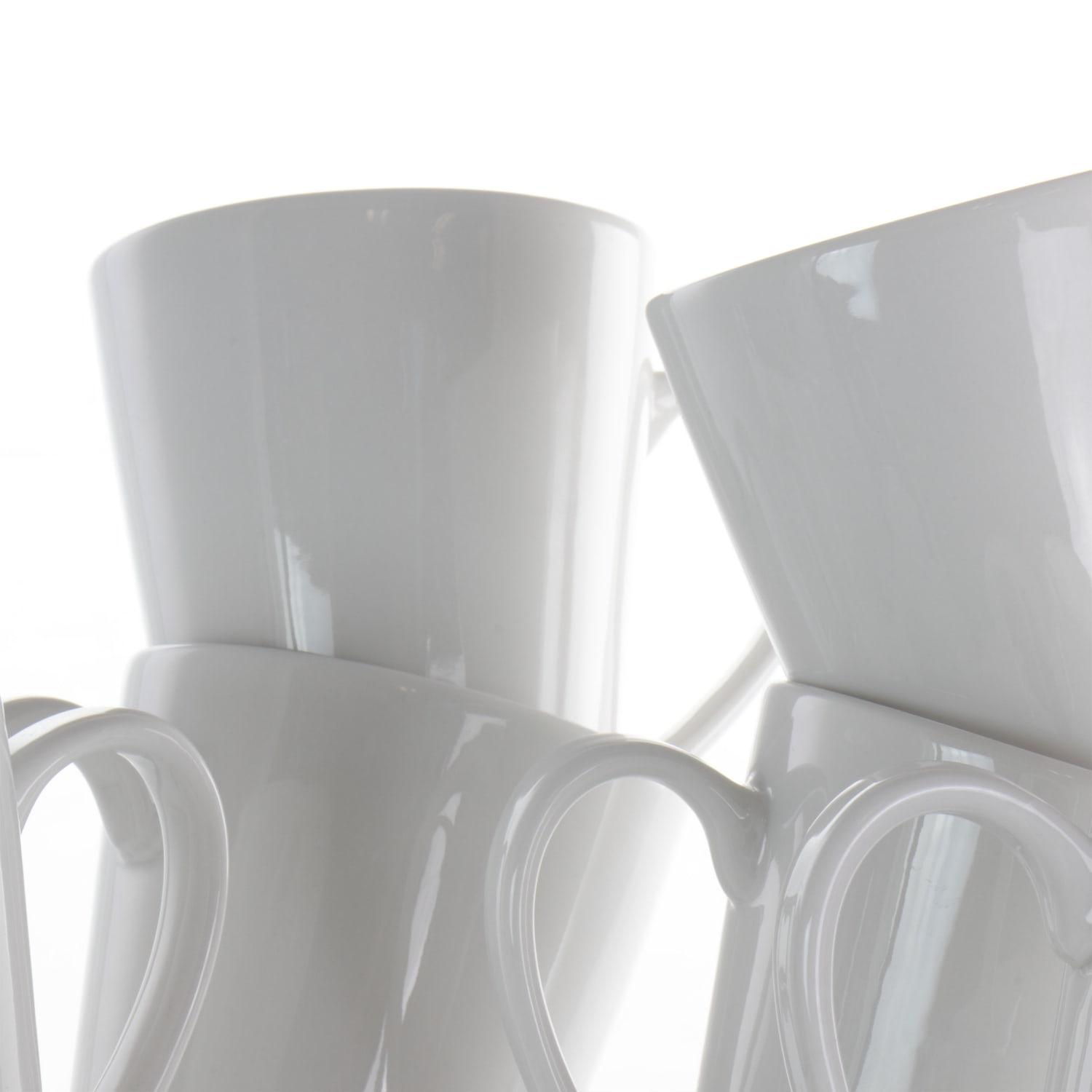Elama Holt 12-Piece Porcelain Mug Set, 10 Oz, White - Image 5