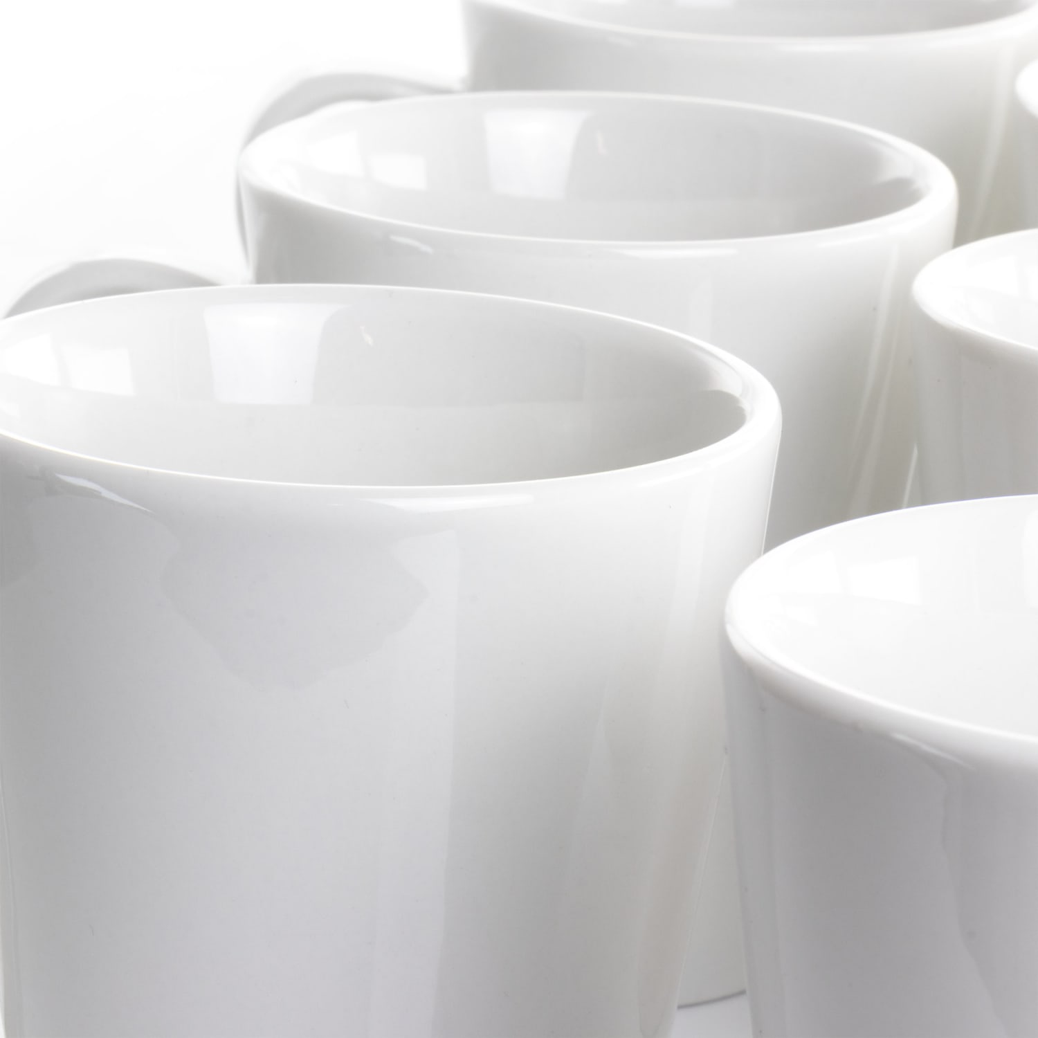 Elama Holt 12-Piece Porcelain Mug Set, 10 Oz, White - Image 6