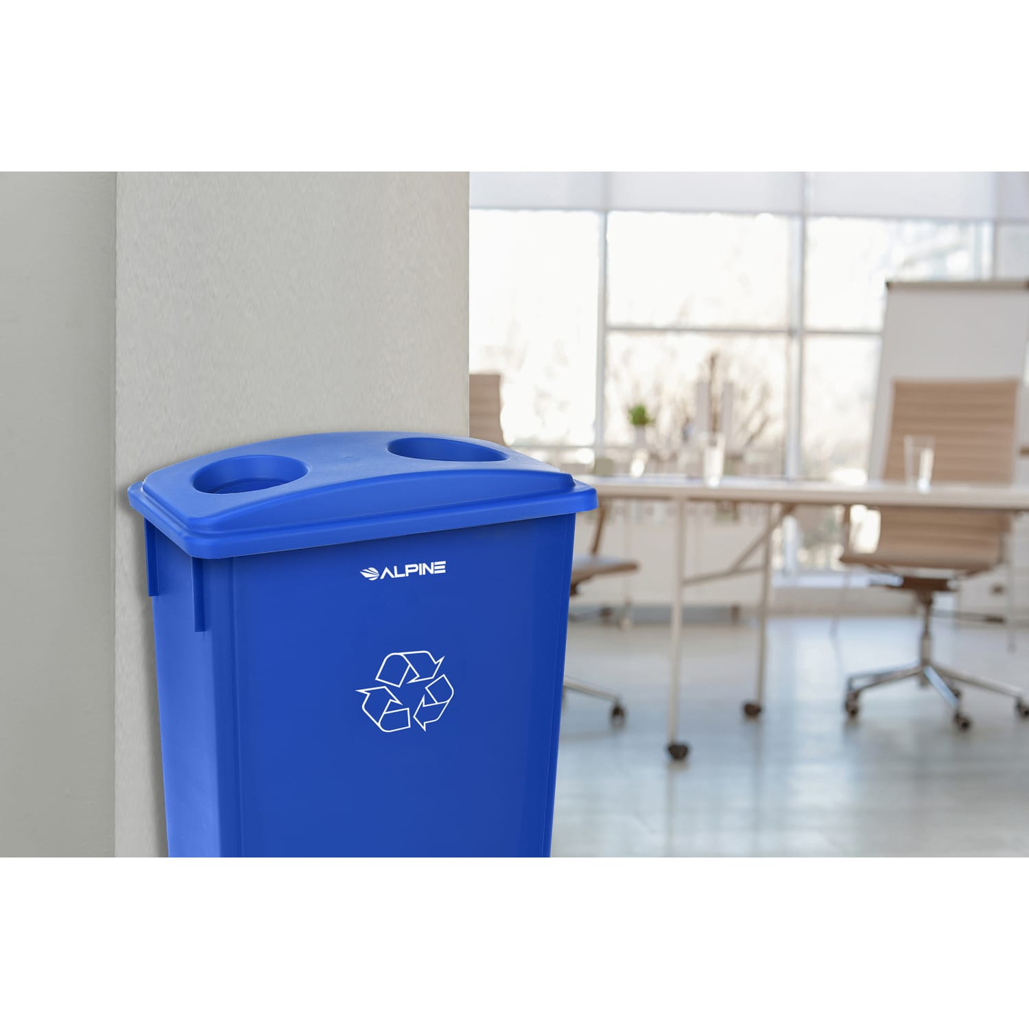 Alpine Slim Recycle Bin, 23 Gallon, Blue - Image 6