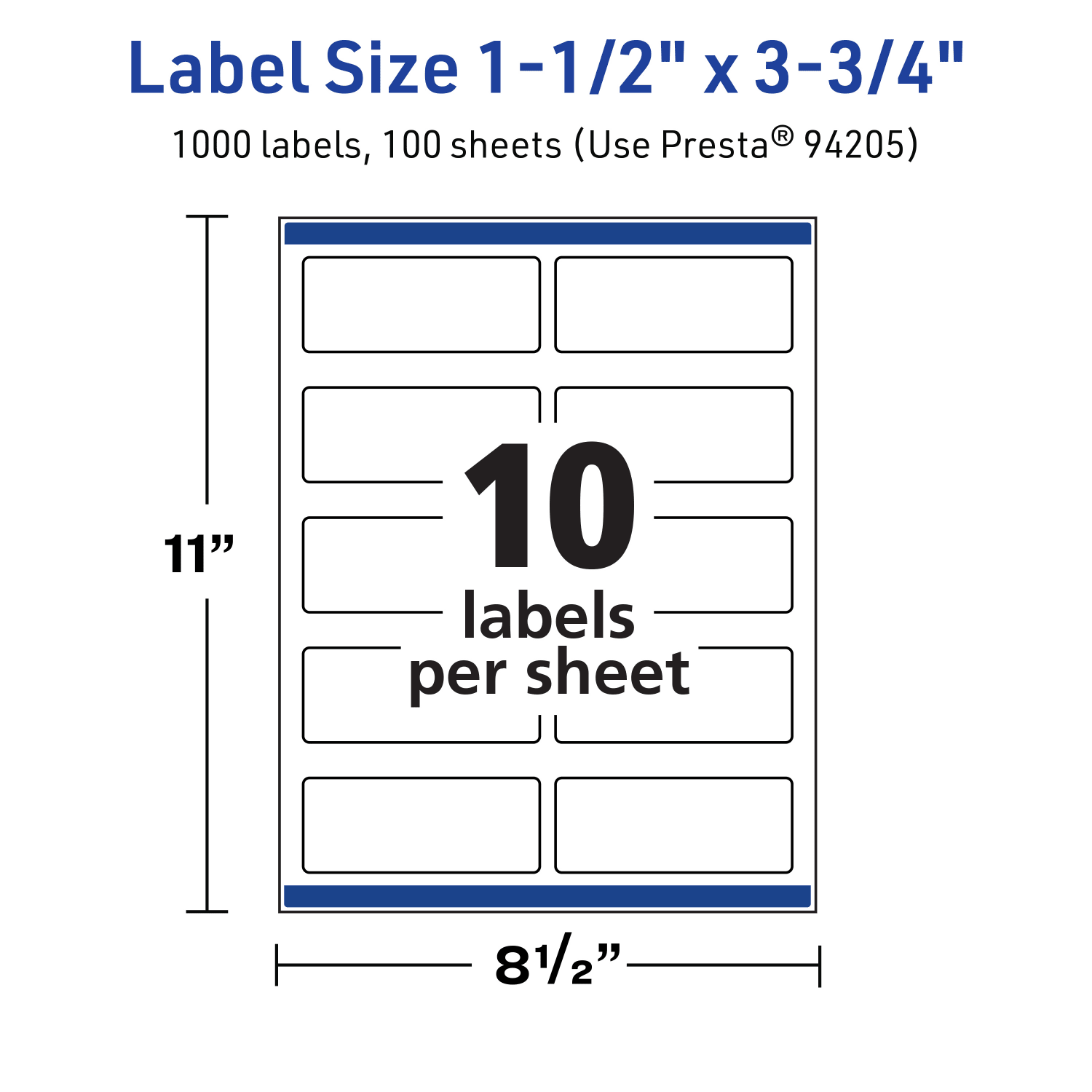 Avery Print-To-The-Edge TrueBlock Labels With Sure Feed, 94205-TWMP100, Rectangle, 1-1/2in x 3-3/4in, Matte White, Pack Of 1000 - Image 6