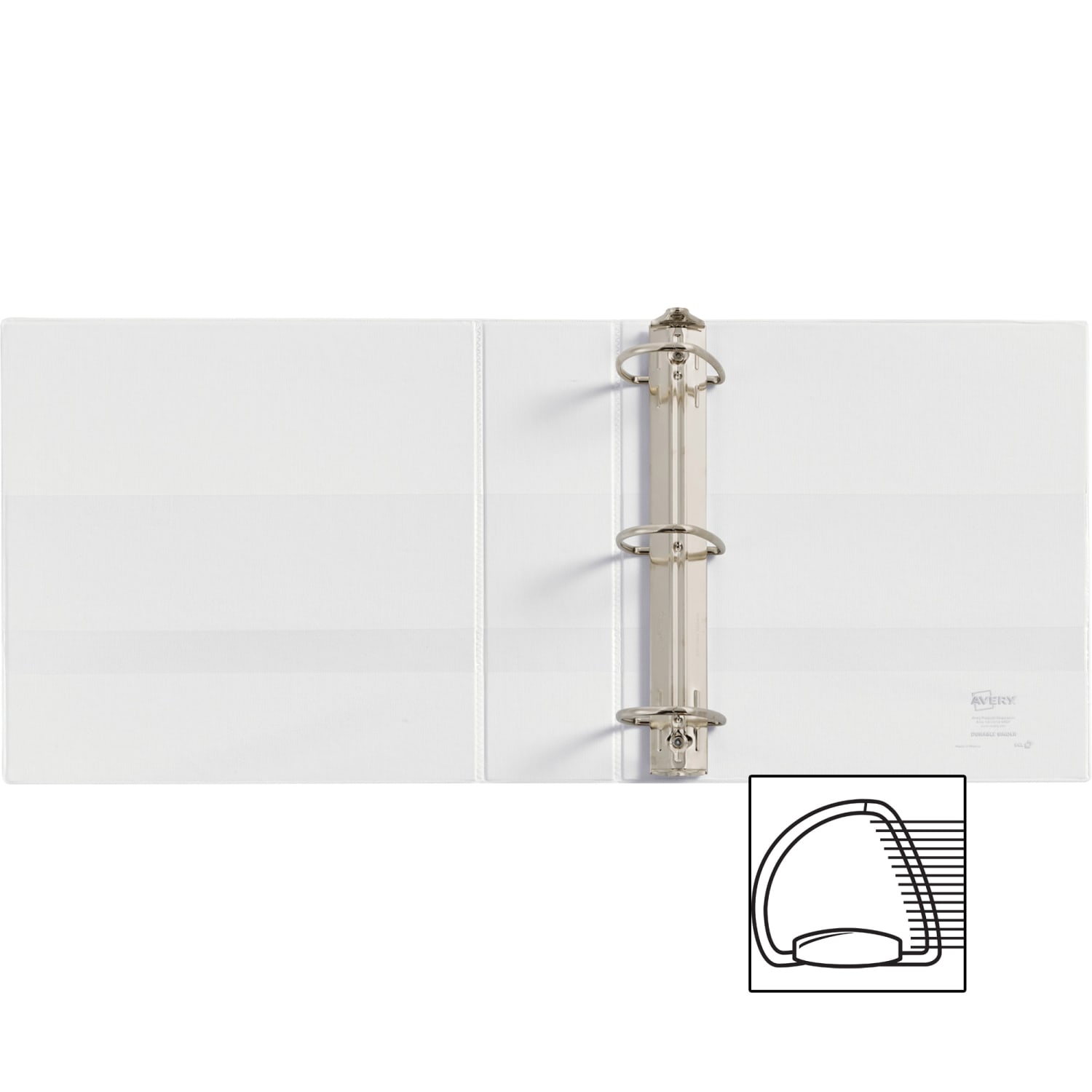 Avery Durable View Binders, 3in Ring, 8 1/2in x 11in, White, Pack Of 3 - Image 3