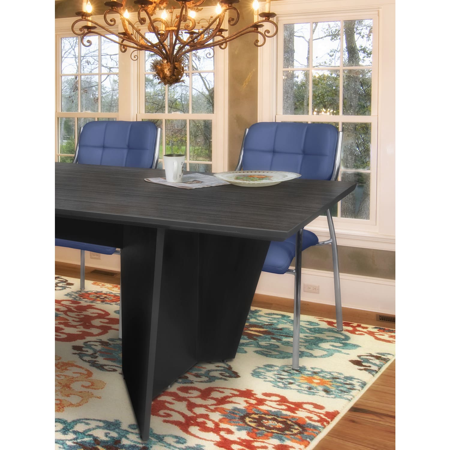Regency Array Melamine Oval Conference Table, 29inH x 120inW x 48inD, Ash Gray - Image 3