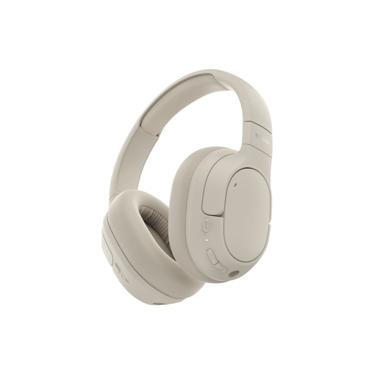 Belkin SoundForm Isolate Noise Cancelling Over-Ear Headphones, USB Type C, Mini-Phone (3.5mm), Wired/Wireless, Binaural, Circumaural, Sand - Image 3