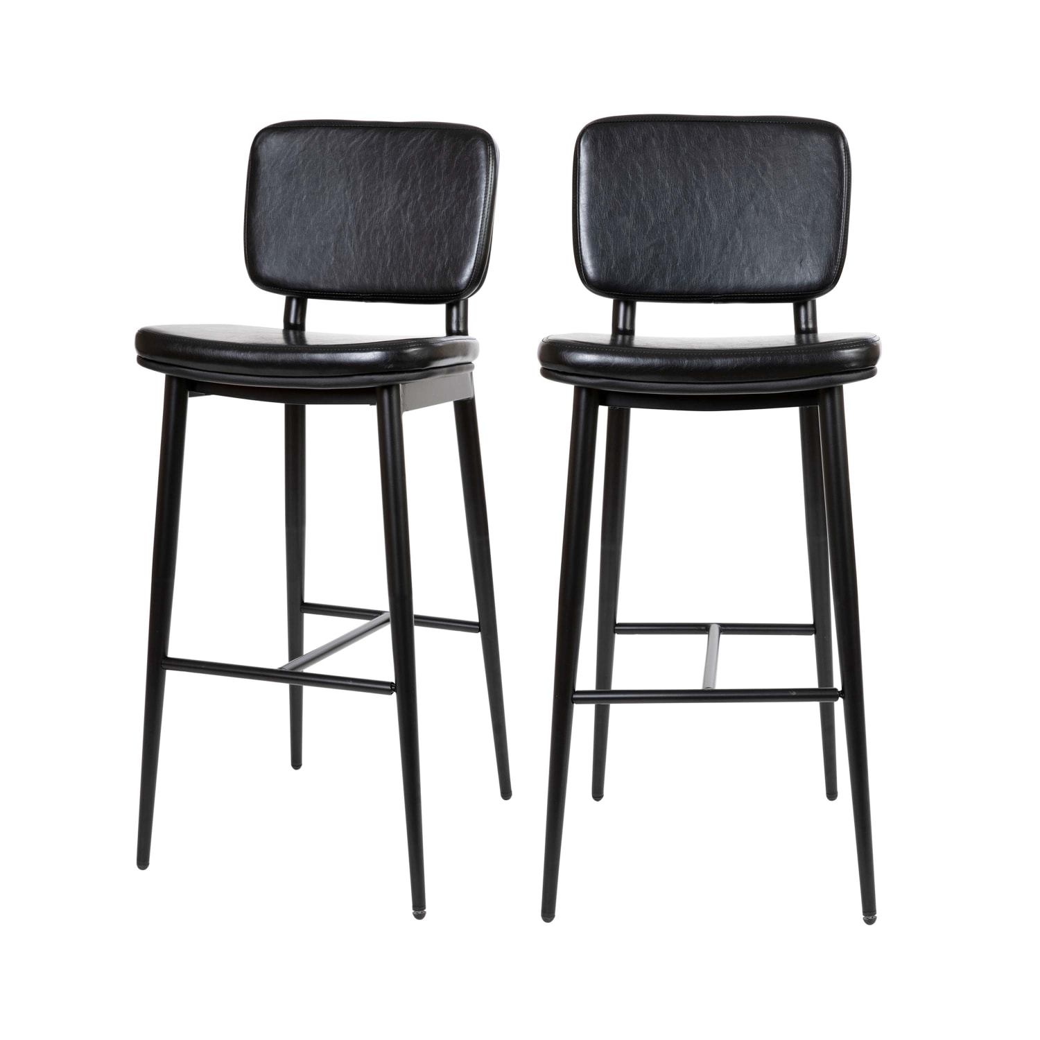 Flash Furniture Kenzie Commercial Grade Mid Back Bar Stools Black Set Of 2 Stools PopularChairscom