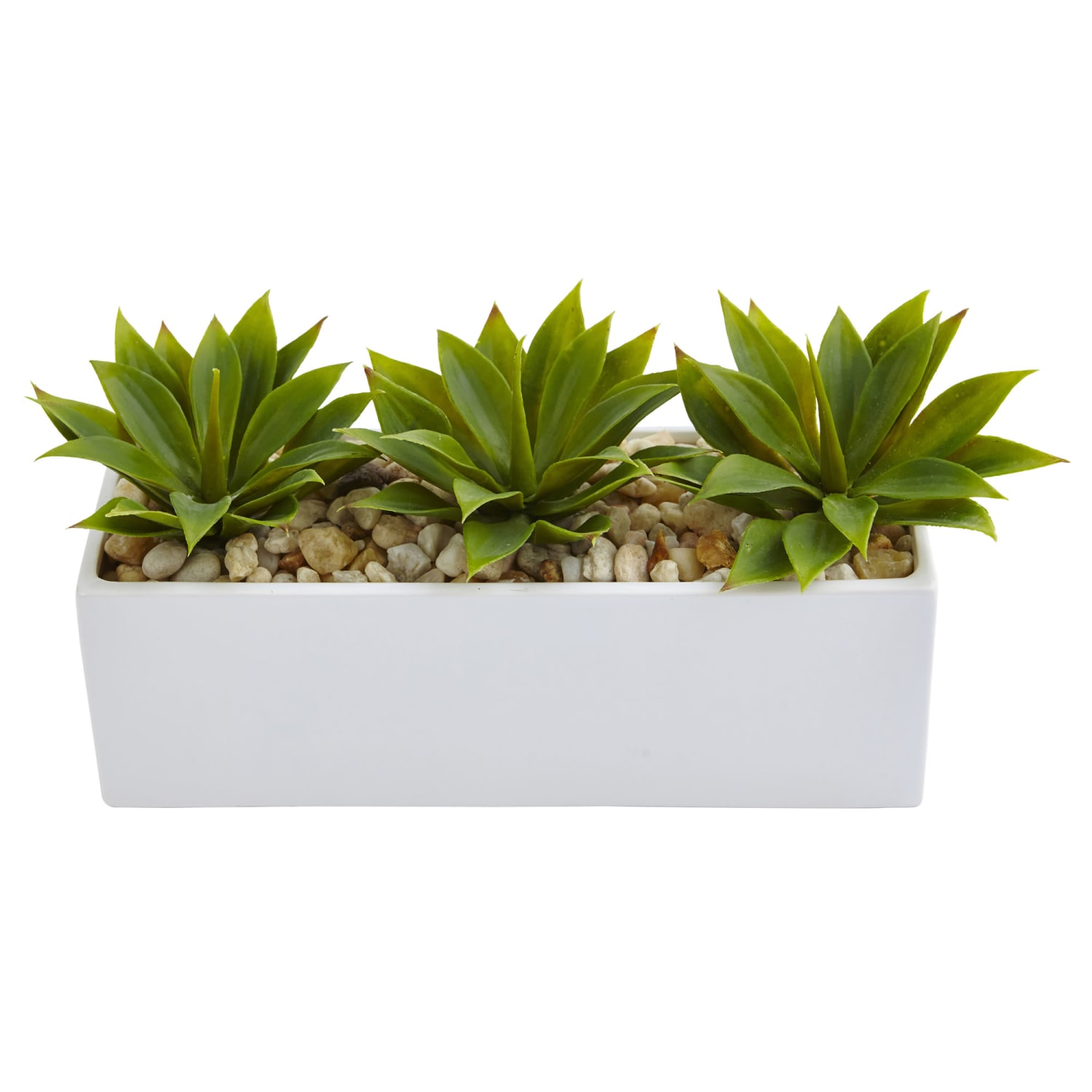 Nearly Natural Agave Succulent 7inH Artificial Plant With Rectangular Planter, 7inH x 13inW x 5-1/2in, Green - Image 3