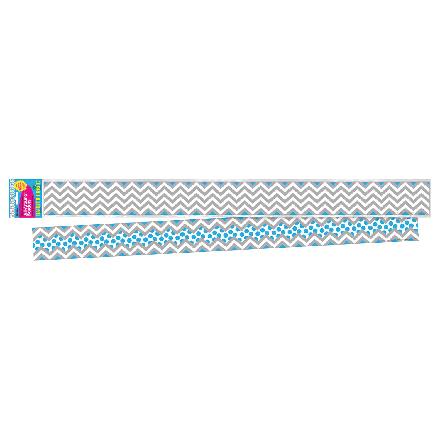 Barker Creek Double-Sided Border Strips, 3in x 35in, Chevron Gray/Blue, Set Of 24 - Image 5