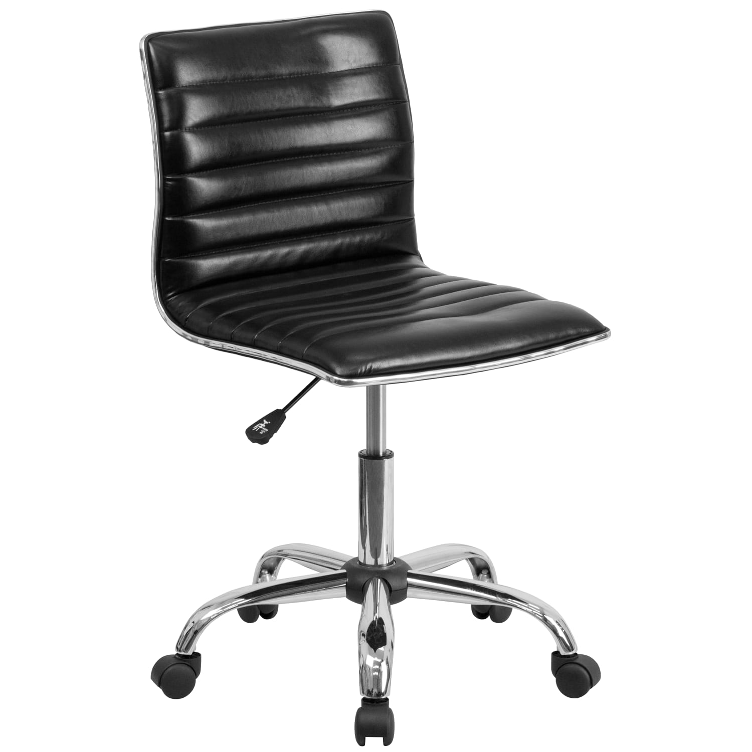 Flash Furniture Vinyl Low Back Swivel Armless Task Chair BlackGray PopularChairscom
