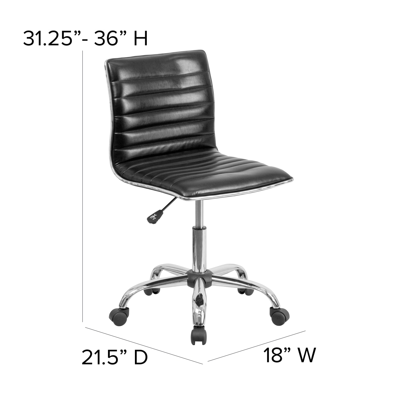 Flash Furniture Vinyl Low Back Swivel Armless Task Chair BlackGray PopularChairscom