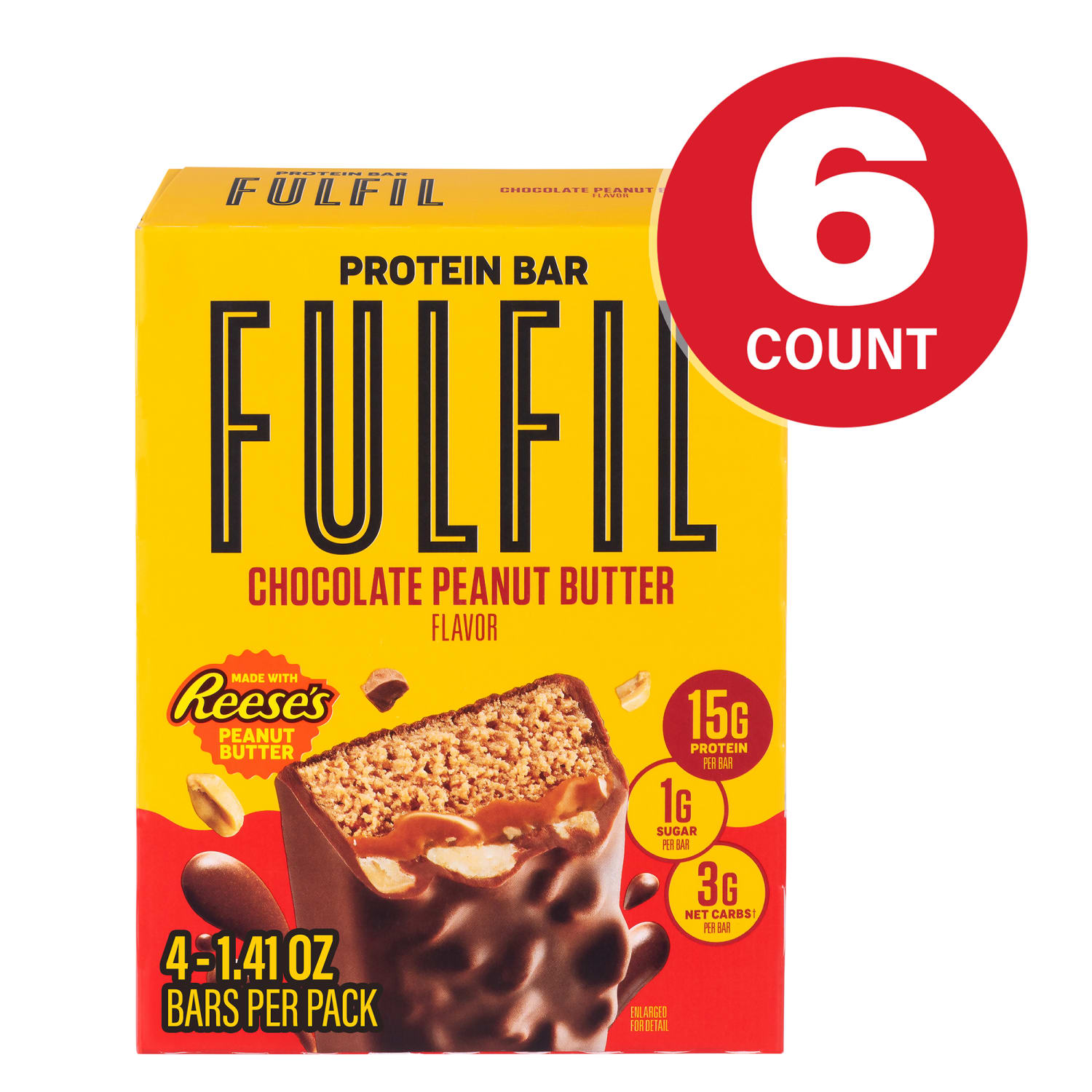 FULFIL Chocolate Peanut Butter Flavor Vitamin & Protein Standard Bars, 1.41 Oz, Total Qty 24 - Image 3