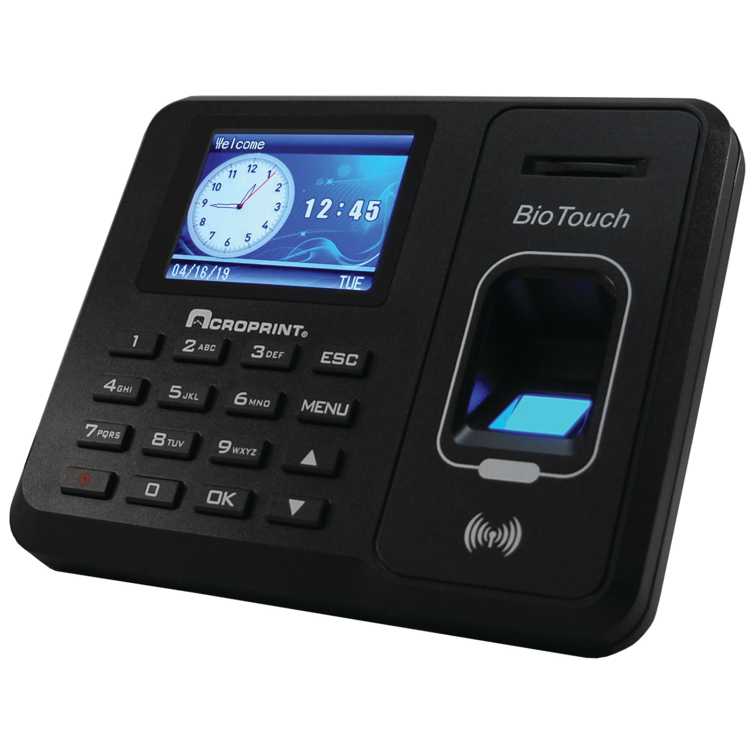Acroprint BioTouch Time Clock, 500 Employees, 5inH x 6inW x 1-1/2inD, Black - Image 5
