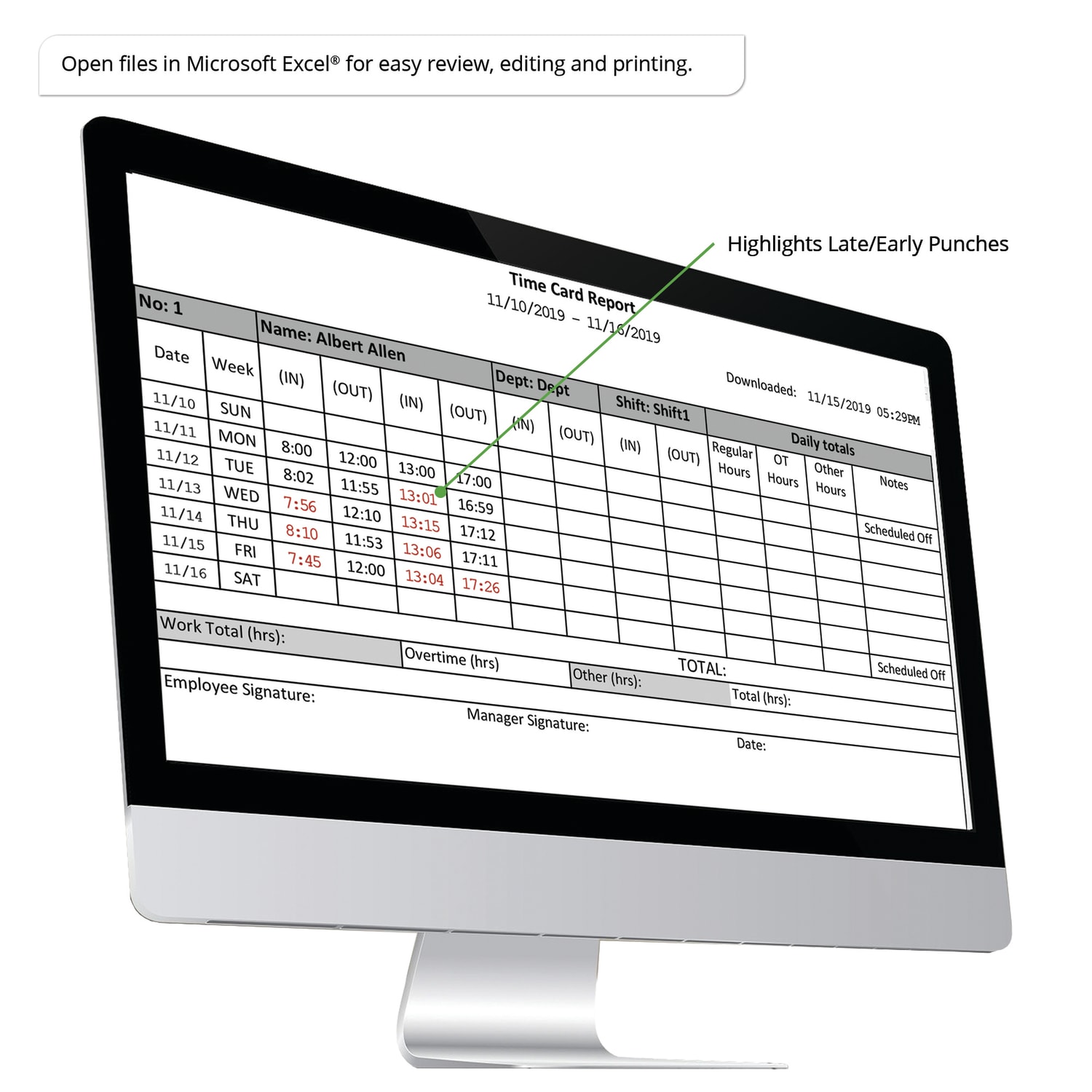 Acroprint BioTouch Time Clock, 500 Employees, 5inH x 6inW x 1-1/2inD, Black - Image 6