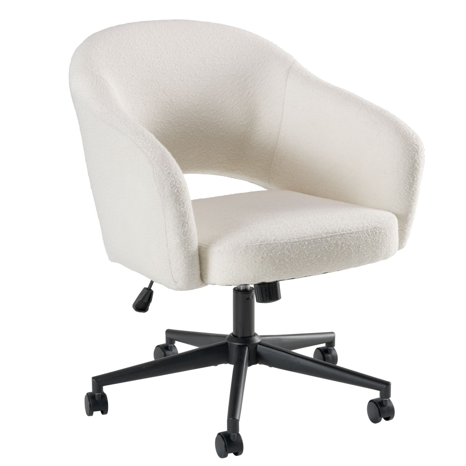 Bush Furniture Fairfax Ergonomic Fabric Mid Century Mid Back Modern Desk Chair for Home Office, Light Cream Fabric, Standard Delivery - Image 3