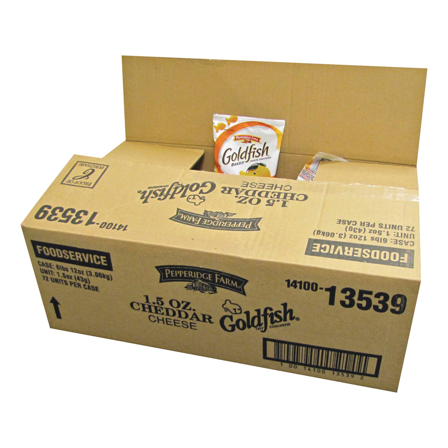 Pepperidge Farm Goldfish Baked Crackers, Cheddar, 1.5 Oz, Carton Of 72 - Image 3