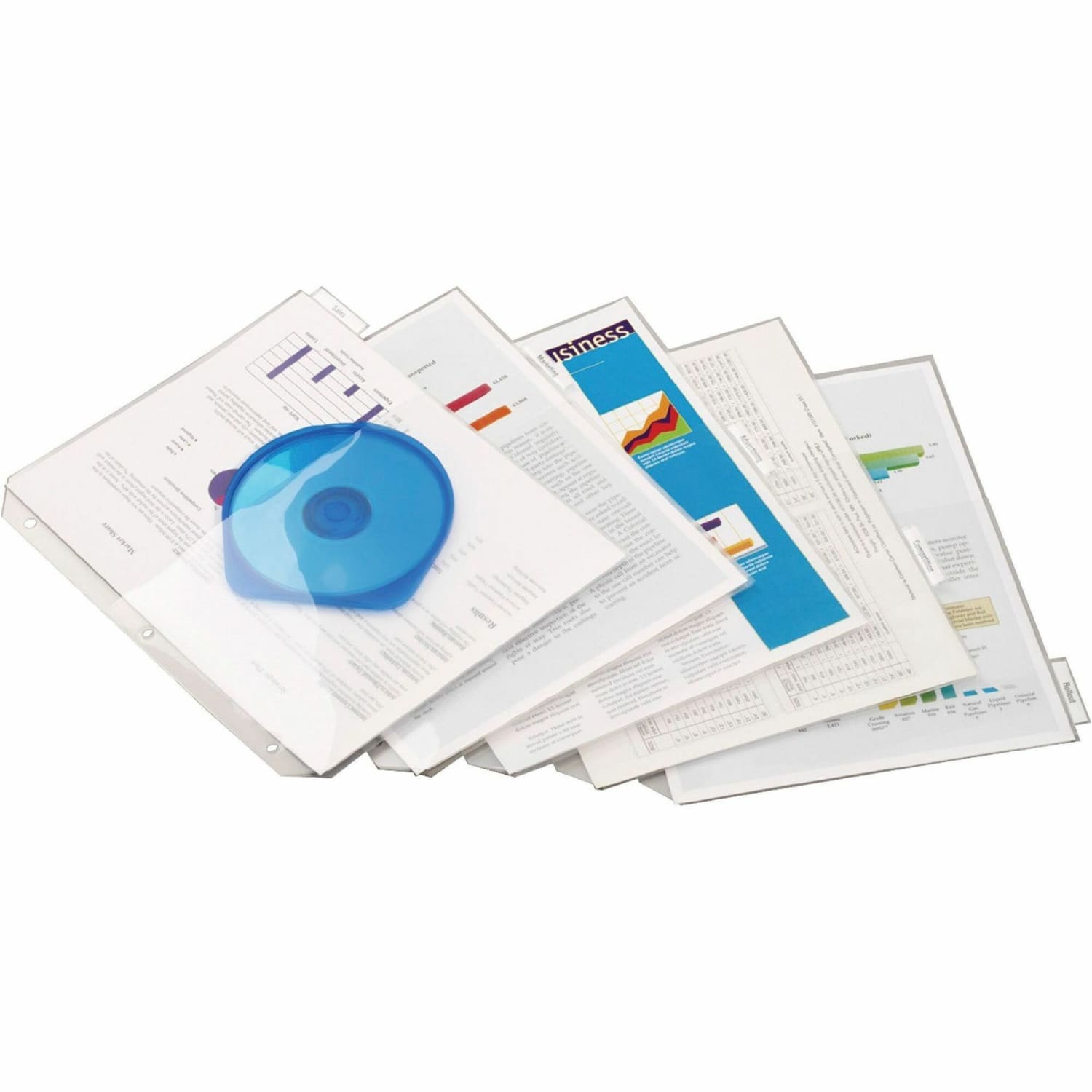 Cardinal Ring Binder Pockets, 9 1/2in x 11 3/10in, Clear
