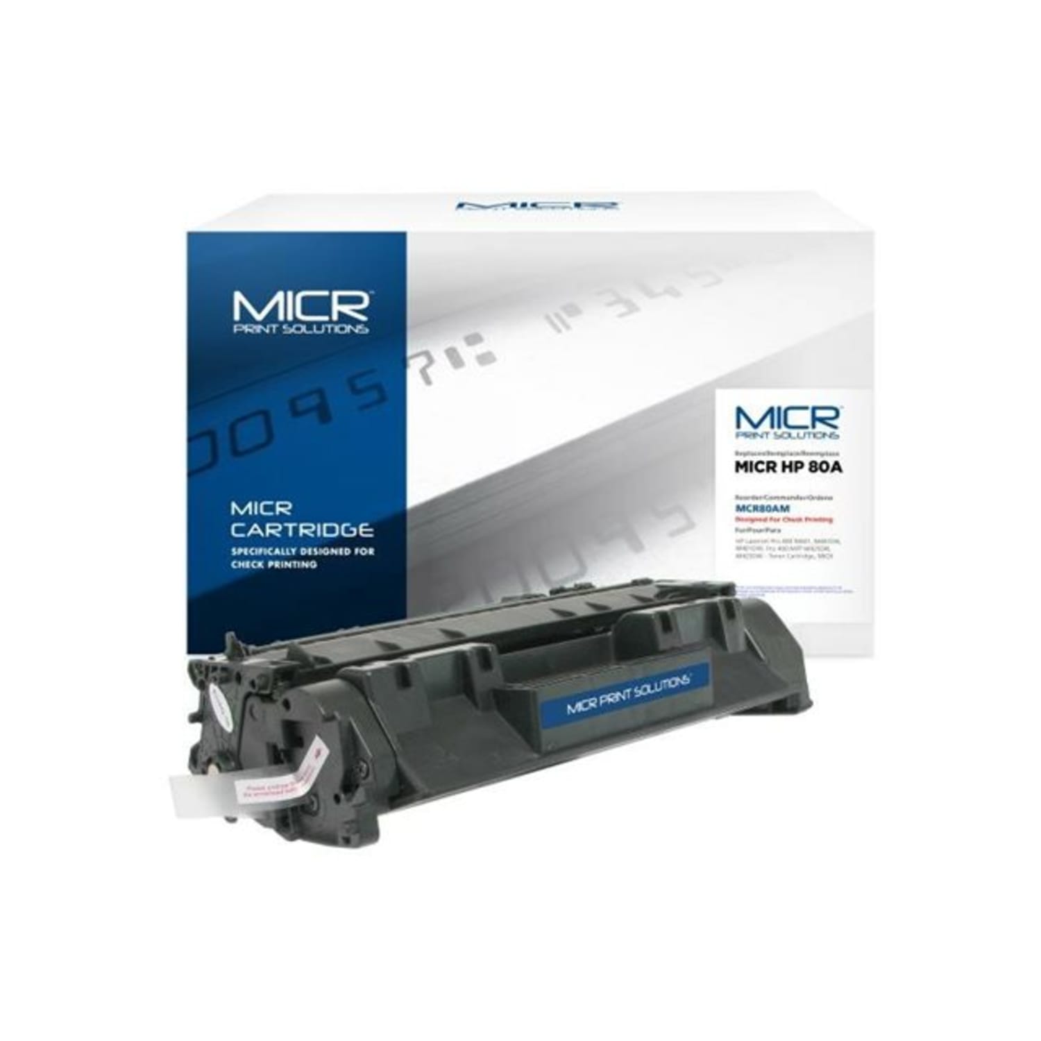 MICR Print Solutions Remanufactured Black MICR Toner Cartridge Replacement For HP 80A, CF280A M, MCR80AM