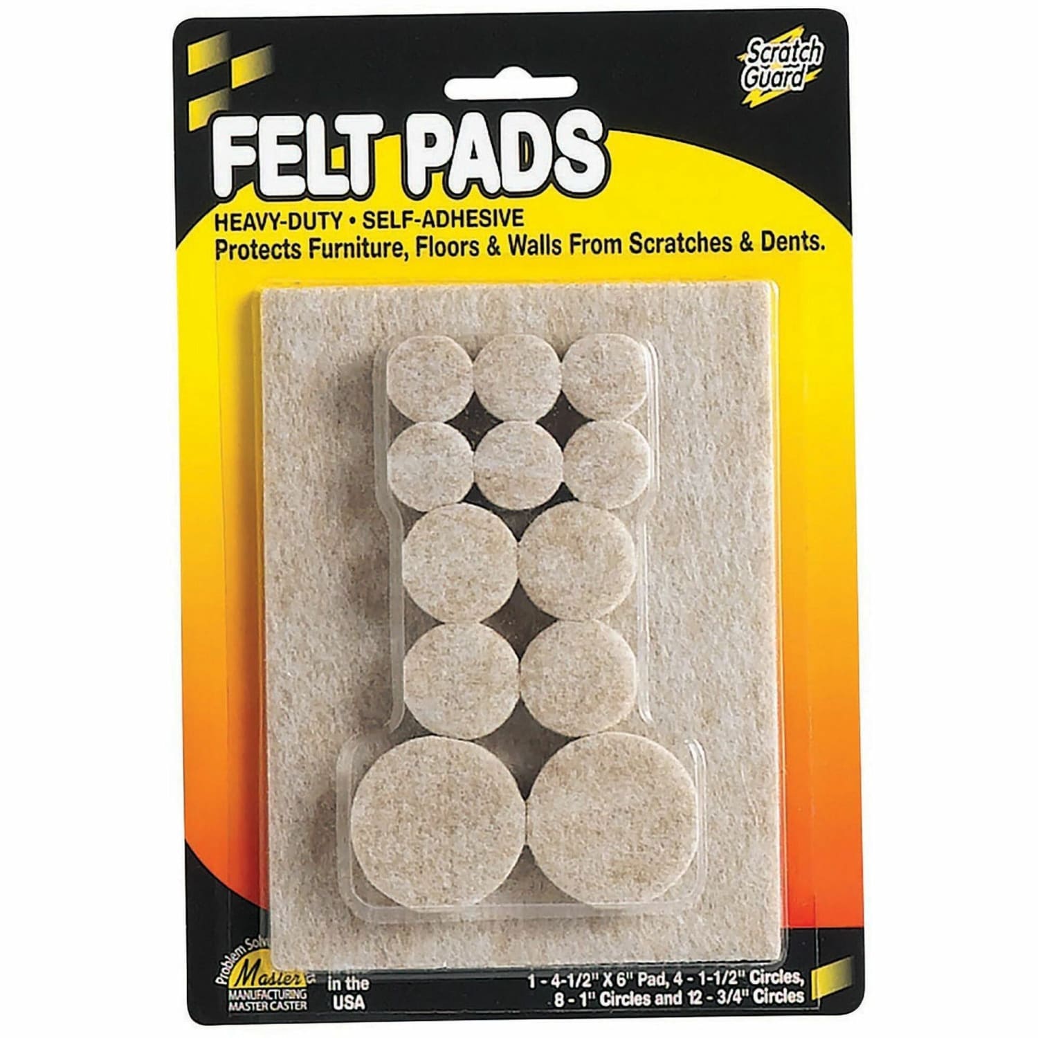 Master Caster Scratch Guard Self-Adhesive Felt Pads, Combo Pack, Pack Of 25 - Image 3