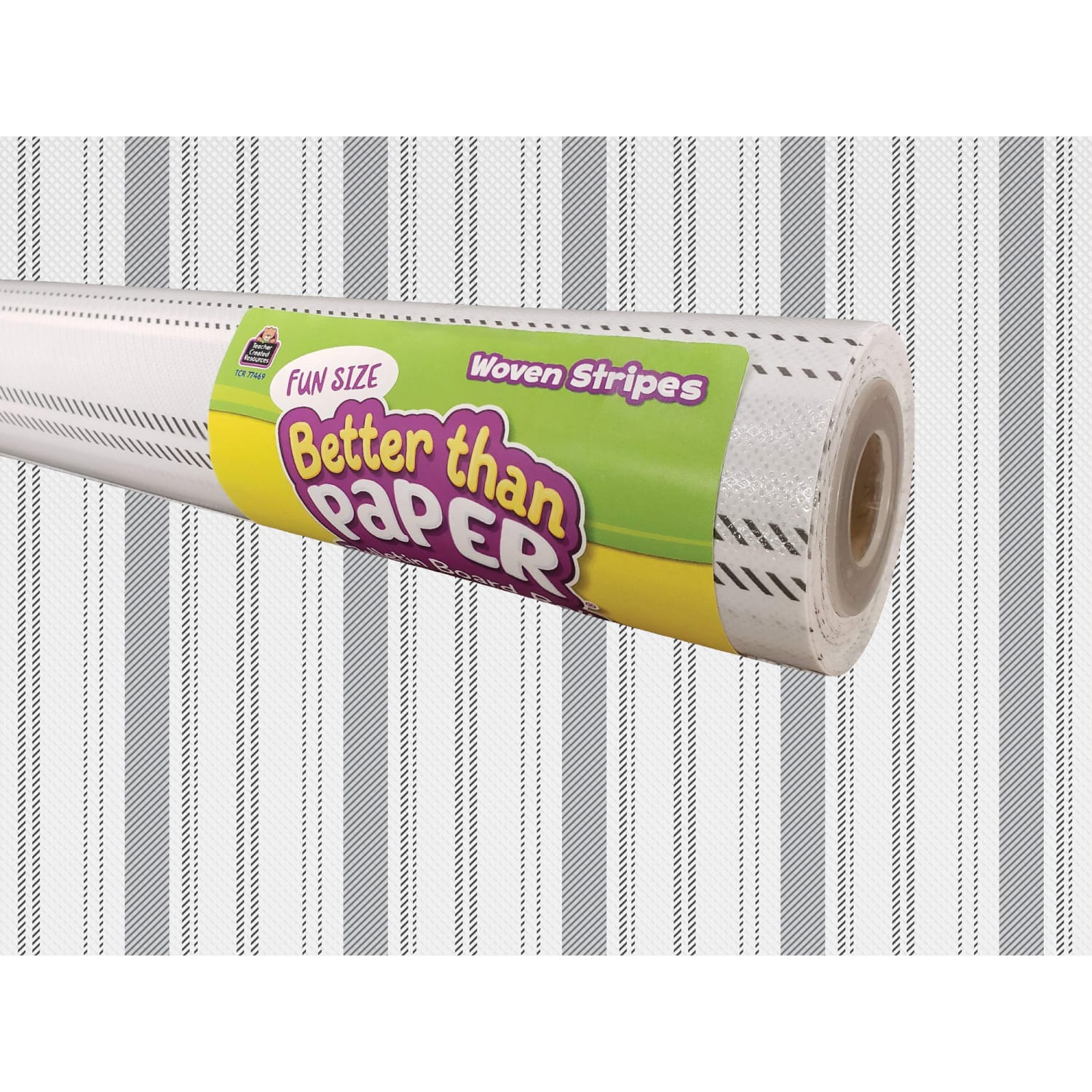 Teacher Created Resources Fun-Size Better Than Paper Bulletin Board Rolls, 18in x 12ft, Woven Stripes, Pack Of 3 Rolls - Image 3