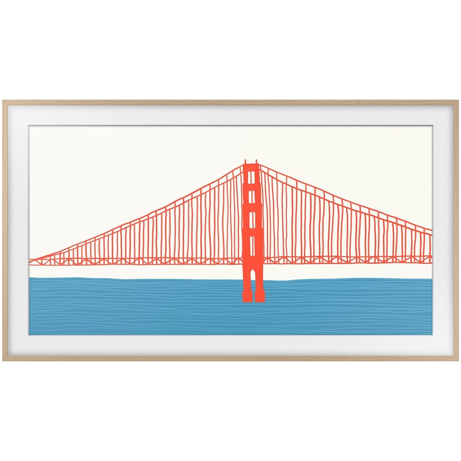 Samsung (2021) 43in The Frame Customizable Bezel - Modern Teak - 38.30in x 22.17in Frame Size - Rectangle - Landscape - Magnetic - Teak - Image 3