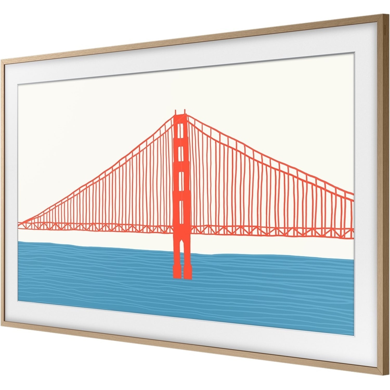 Samsung (2021) 43in The Frame Customizable Bezel - Modern Teak - 38.30in x 22.17in Frame Size - Rectangle - Landscape - Magnetic - Teak - Image 4