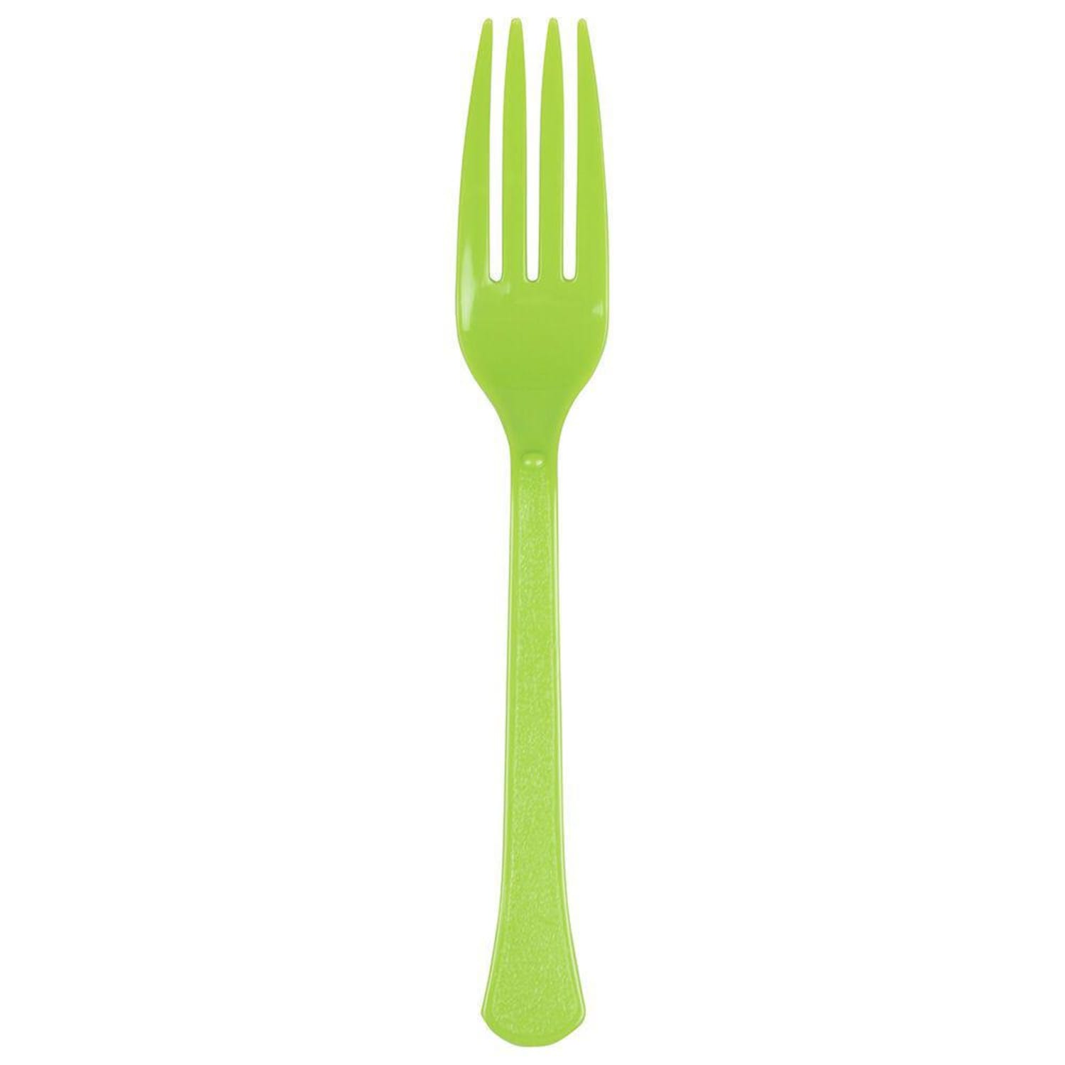 JAM PAPER Premium Utensils Party Pack, Plastic Forks, Lime Green, 48 Disposable Forks/Pack
