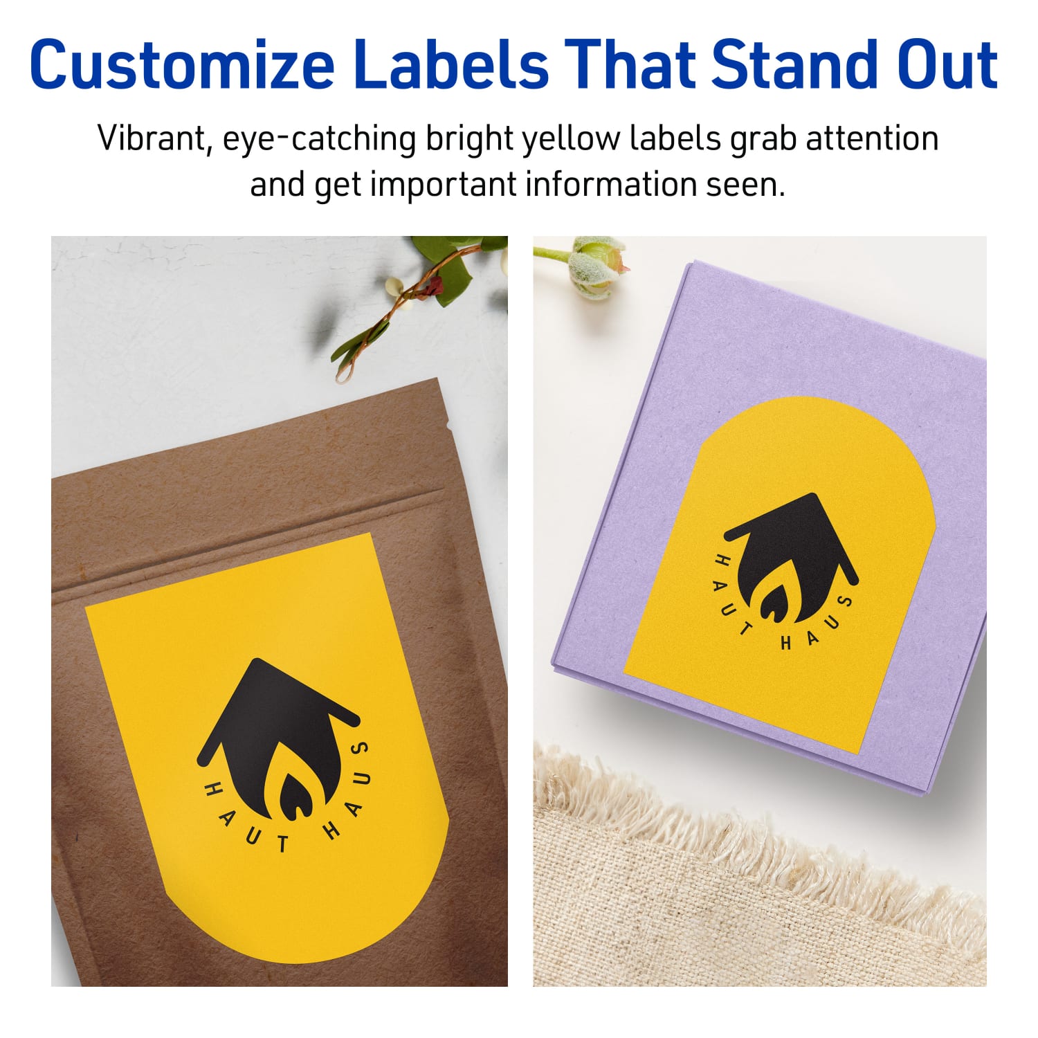 Avery Print-To-The-Edge Labels With Sure Feed Technology, 94600-BYP80, Arched, 4-3/4in x 3-1/2in, Matte Bright Yellow, Pack of 320 - Image 4