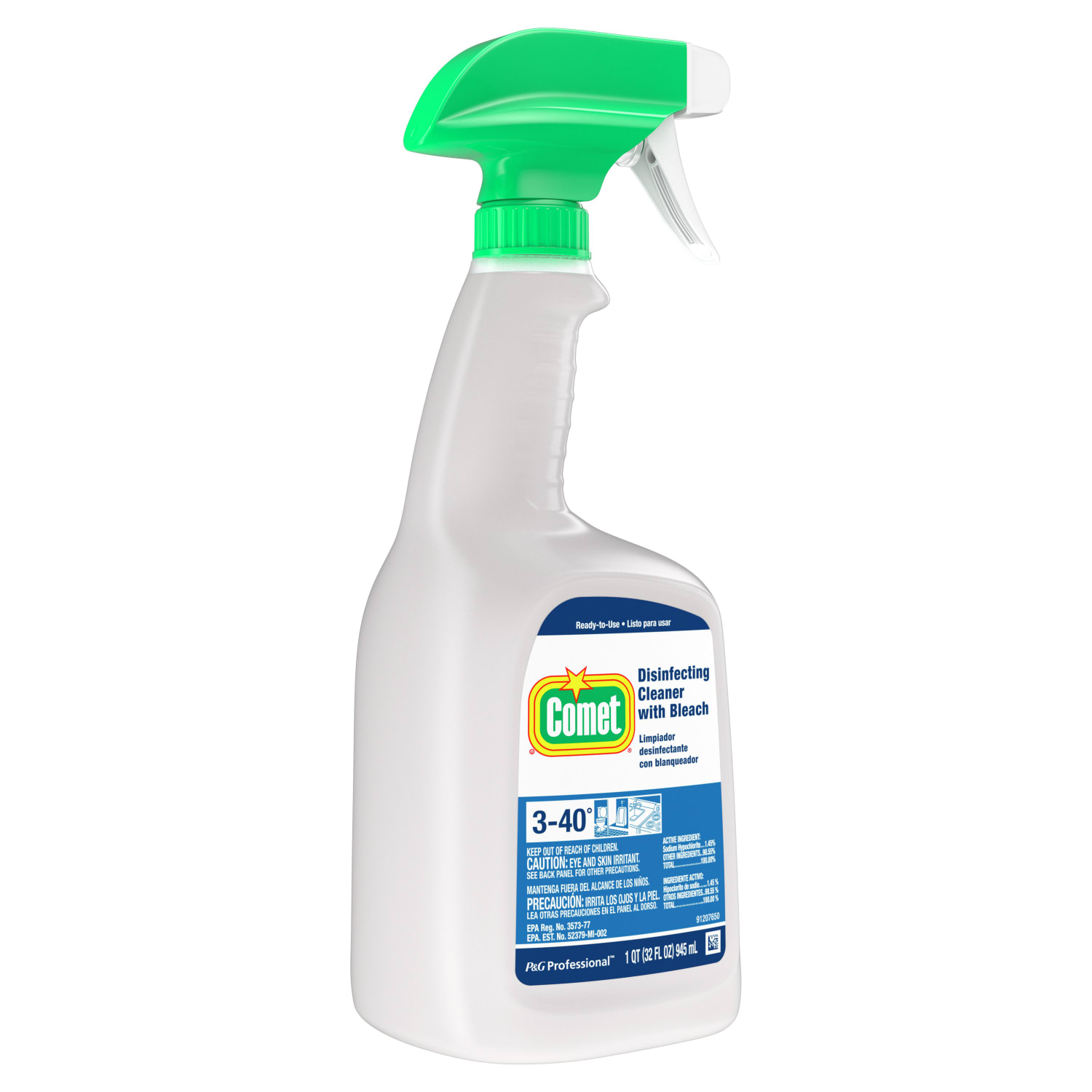 Comet Professional Multi Purpose Disinfecting Liquid Cleaner with Bleach Spray, 32 fl oz - Image 3