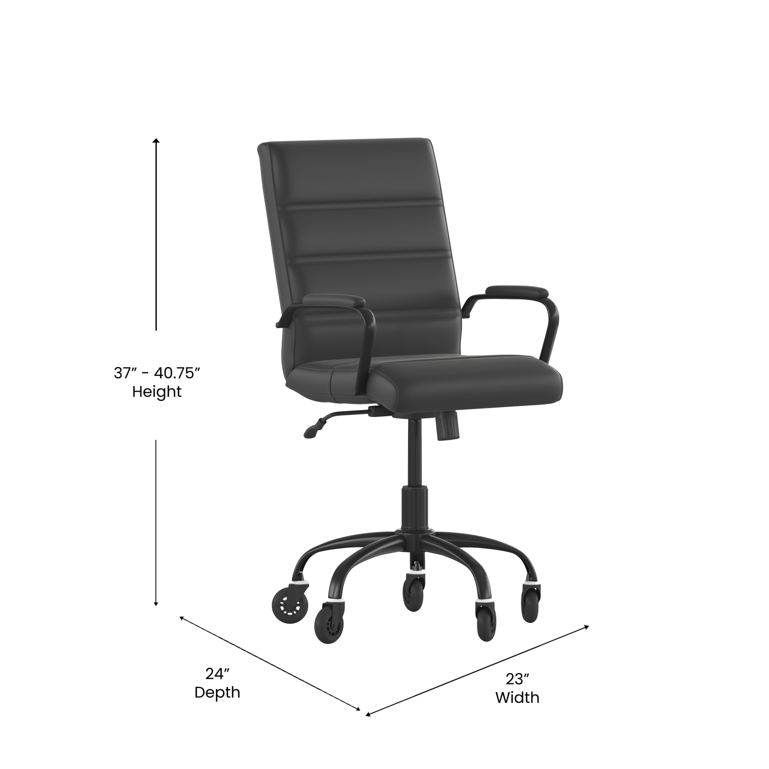 Flash Furniture Camilia Ergonomic Faux Leather MidBack Executive Swivel Office Chair With Arms Black PopularChairscom Flash Furniture Camilia Ergonomic Faux Leather Mid Back Executive Swivel Office Chair With Arms Black PopularChairscom