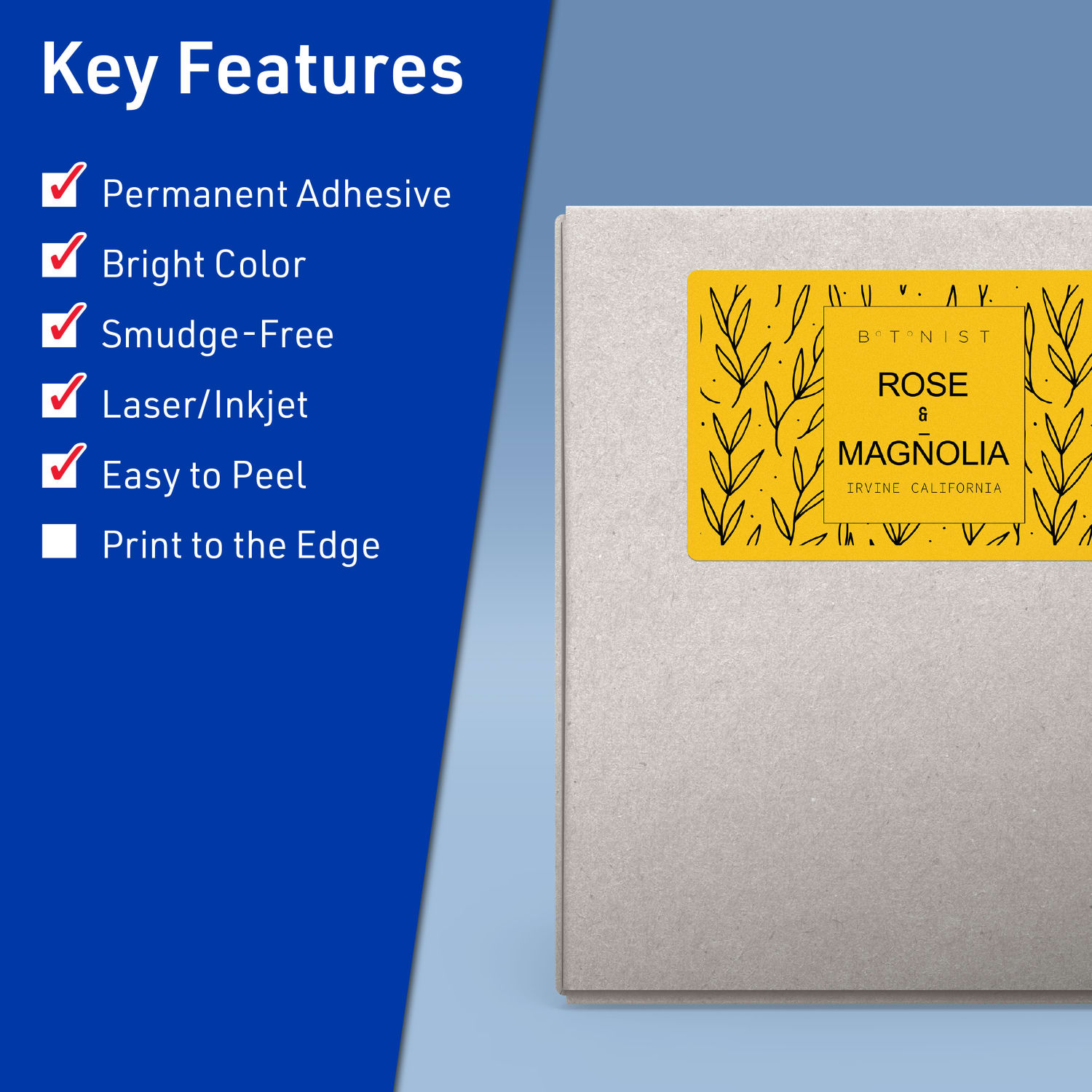 Avery Printable Labels With Sure Feed Technology, 94257-BYP10, Rectangle, 5in x 6in, Matte Bright Yellow, Pack of 20 - Image 3