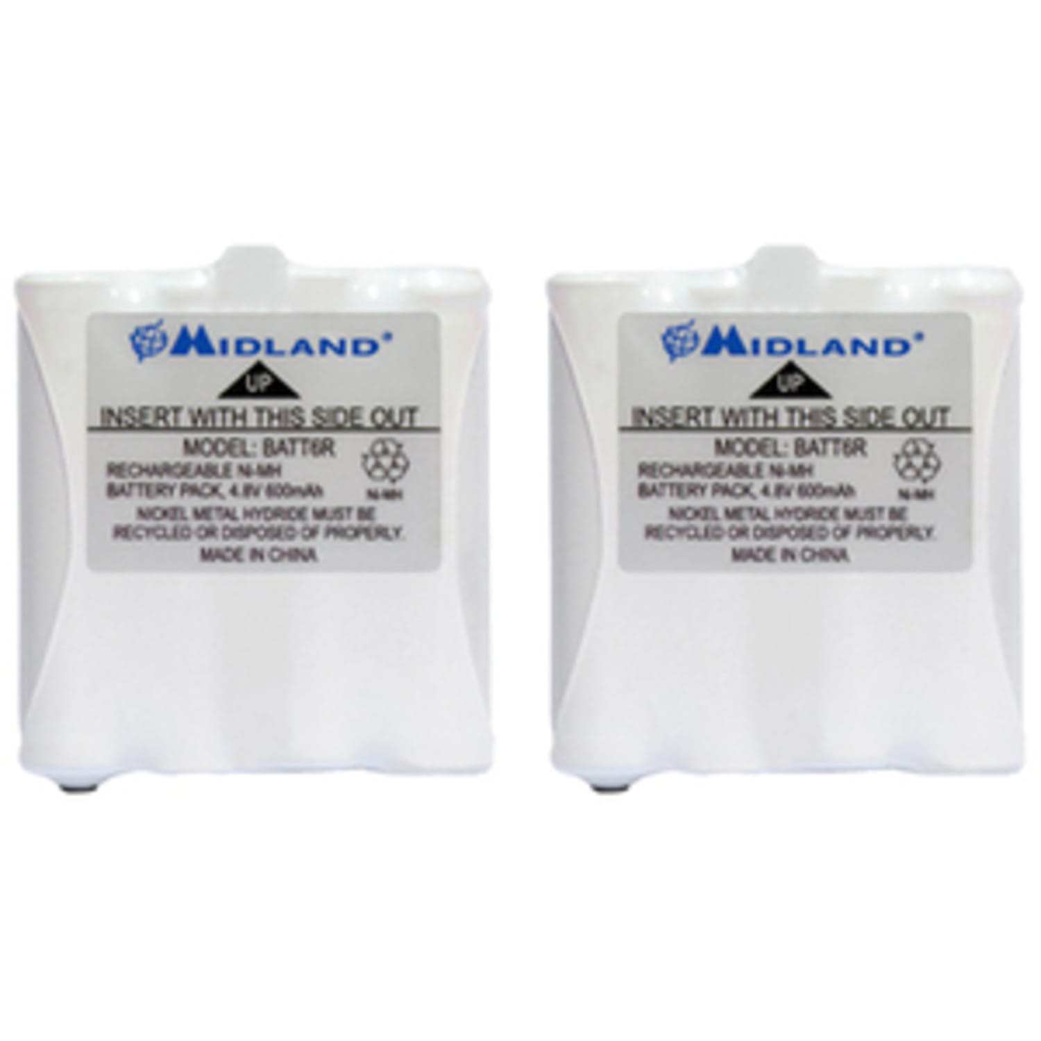 Midland AVP8 Two-way Radio Battery - For Two-way Radio - Battery Rechargeable - 600 mAh - 4.8 V DC - 2 / Pack - Image 3