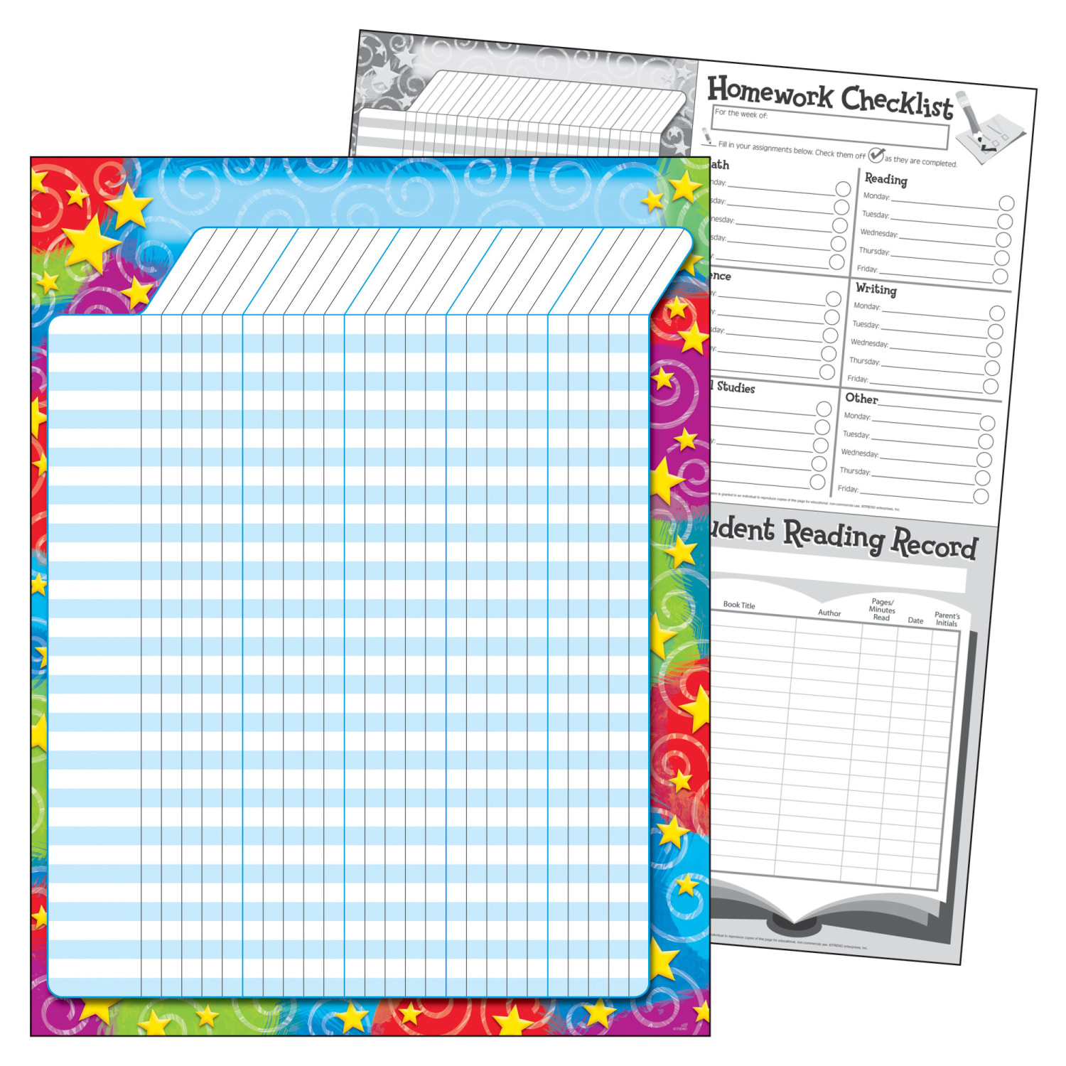 TREND Incentive Chart, Stars N Swirls, 17in x 22in, Pack Of 6 - Image 3