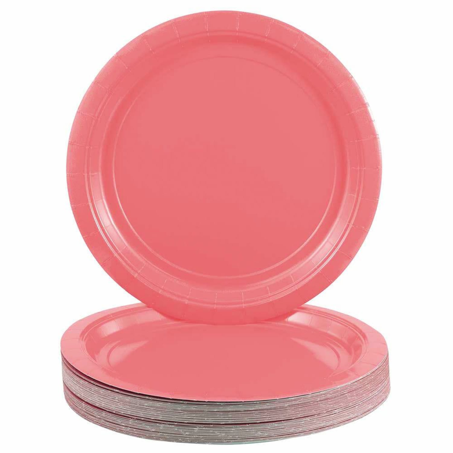 JAM PAPER Round Paper Party Plates, Medium, 9 Inch, Pink, 50/pack - Image 3