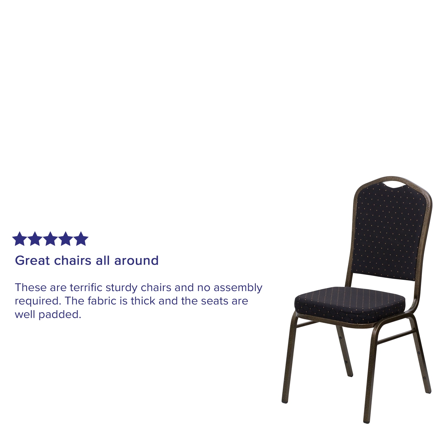 Flash Furniture HERCULES Series Crown Back Stacking Banquet Chair, Black Patterned/Goldvein - Image 5